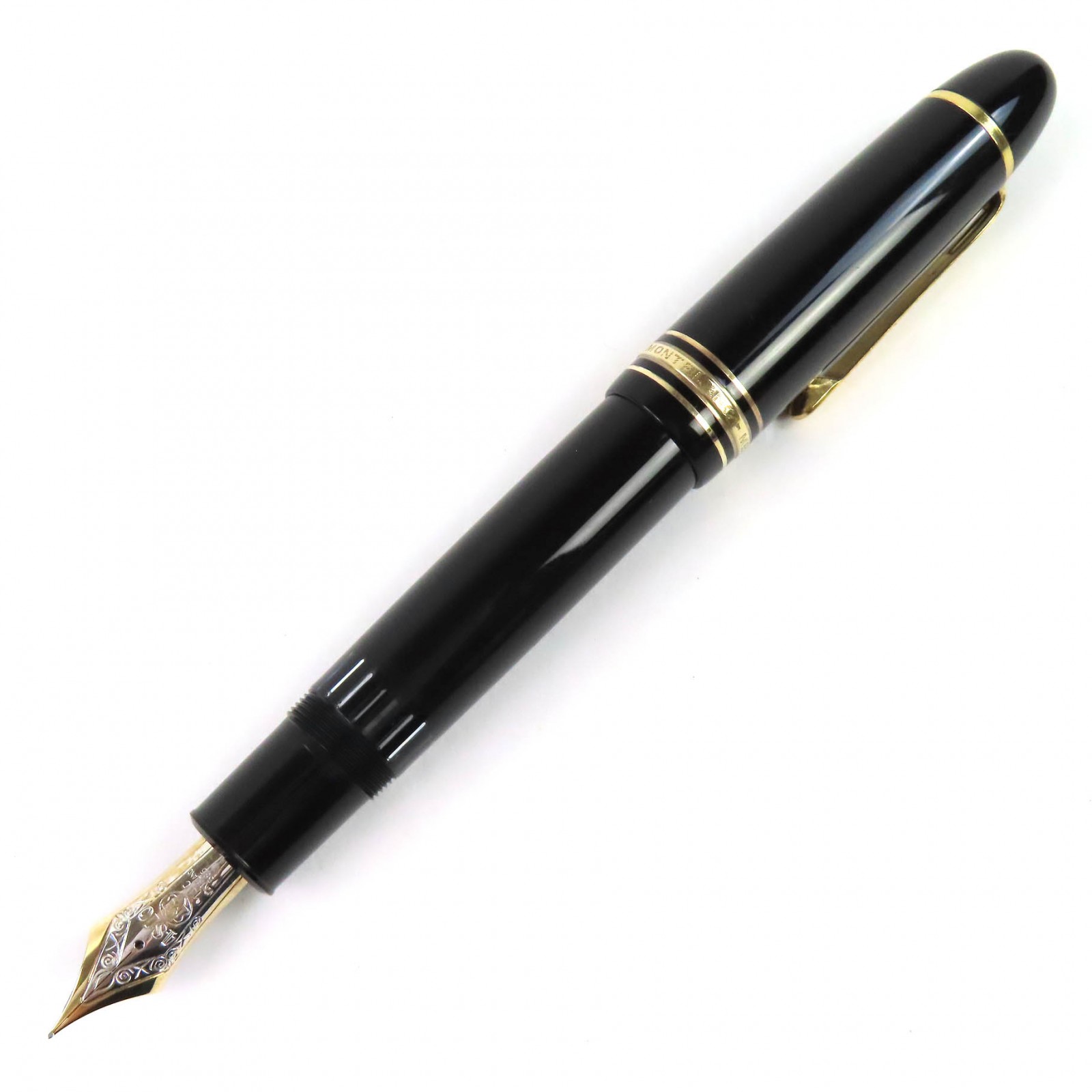美品△MONTBLANC モンブラン マイスターシュテュック 149 書き込み先14K Mニブ 白いことはやりっ児 筆 黒いこと ゴールド 容れもの付き添い人 ＦＲＧ製 メンズ【中古】