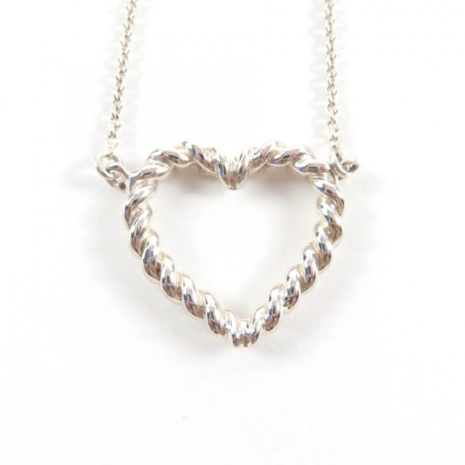 極美品★TIFFANY&Co. ティファニー 925 ハートツイスト ネックレス ペンダント アクセサリー シルバー 重量5.73g レディース【中古】