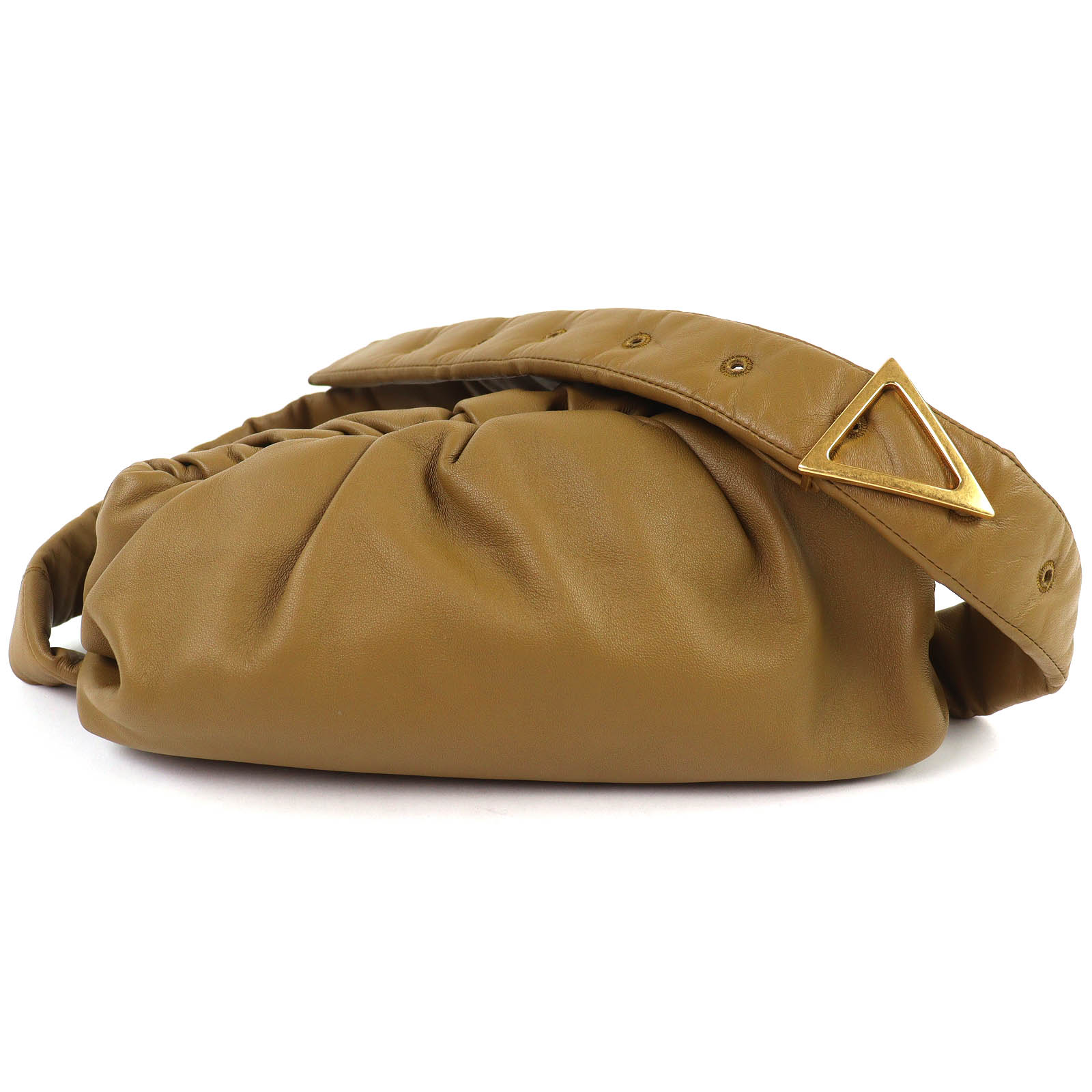 美品△BOTTEGAVENETA ボッテガヴェネタ 620954 ザ 上半身車寄せ 子ヒツジなめし革 シャーリング 上半身御徒面子 赤銅色系 イタリア製 レディース【中古】