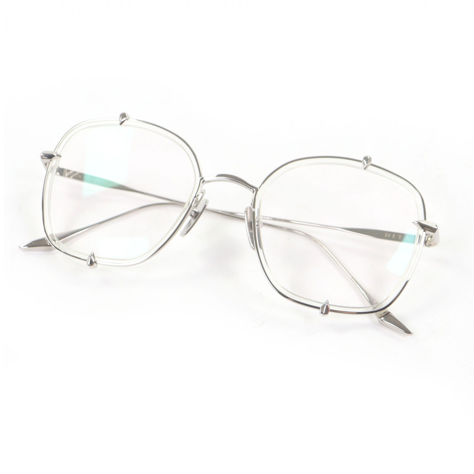 未使用品□DITA ディータ DTX442-A-03 ATARON THREE メガネ 眼鏡 アイウェア シルバー クリア 52□22-145 デモレンズ 保存袋付き 日本製 メンズ【中古】