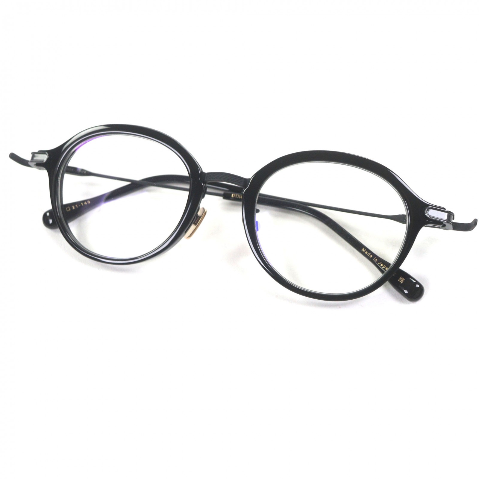 未当て嵌める品▼DITA ディータ DTX451 STATESIDE-FOUR Asia Limited 眼鏡 メガネ アイウェア 黒いこと 49□21-145 示威運動水晶体 日本製 メンズ【中古】