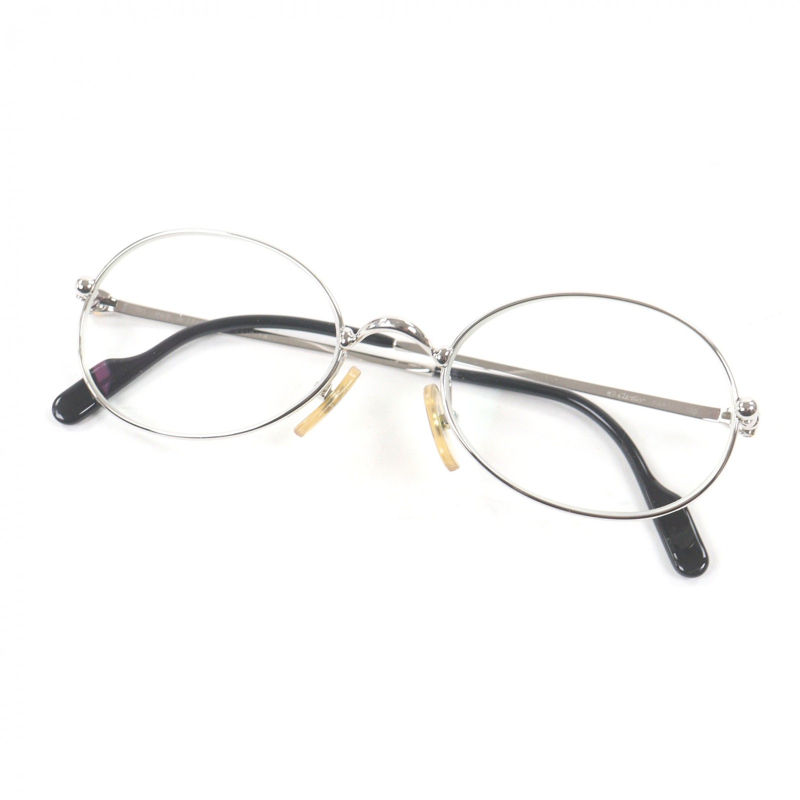 美品□Cartier カルティエ 135 トリニティ メガネ 眼鏡 アイウェア シルバー ブラック 51□19 度入り ケース付き フランス製 メンズ【中古】|衣類&ブランドリサイクル GREEN