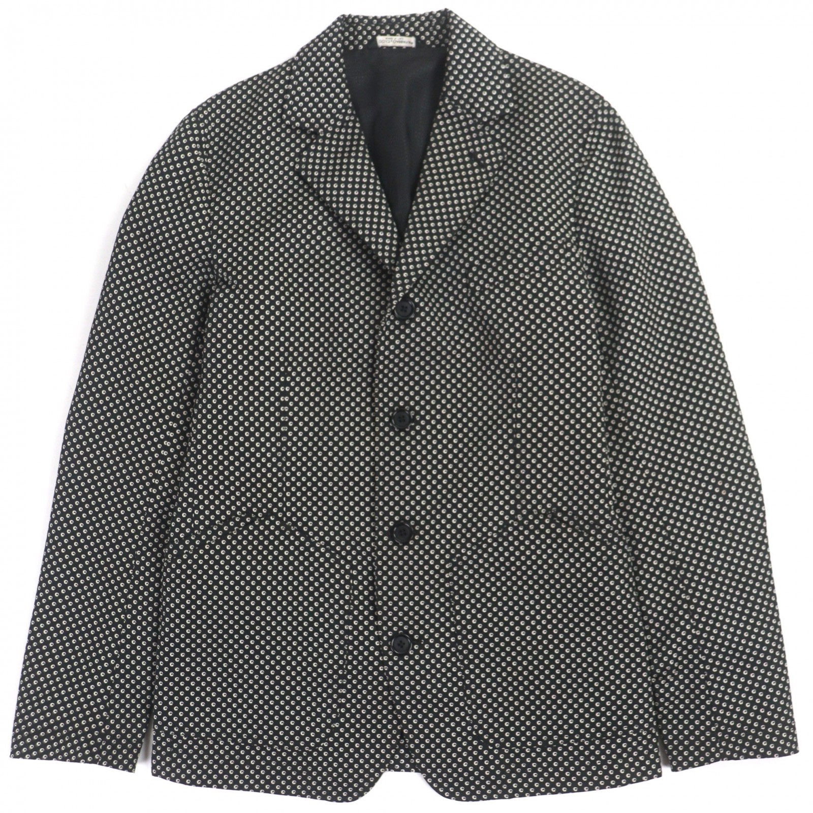 美品▼DOLCE&GABBANA ドルチェ&ガッバーナ ウール混 黒タグ 総柄 シングルジャケット テーラードジャケット ブラック 44 イタリア製 正規品 メンズ【中古】|衣類&ブランドリサイクル GREEN