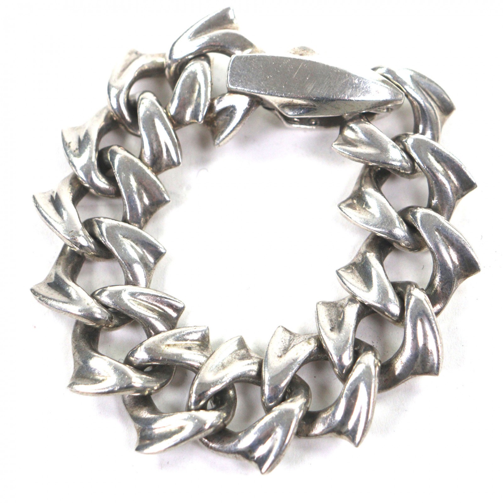 良品▼CLAUDIO CALESTANI クラウディオ カレスター二 925 チェーン ブレスレット シルバー 重量106.58g メンズ アクセサリー【中古】