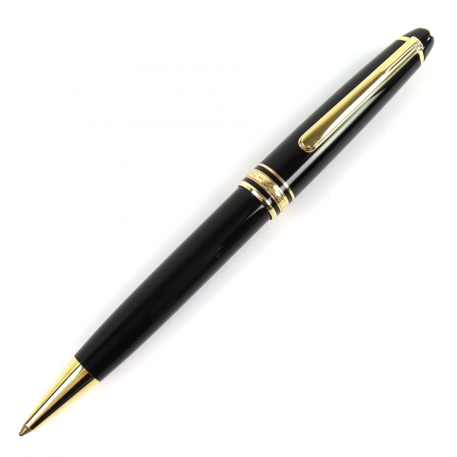 極美品△MONTBLANC モンブラン マイスターシュテュック クラシック ホワイトスター ツイスト式 ボールペン ブラック ゴールド ドイツ製 メンズ【中古】