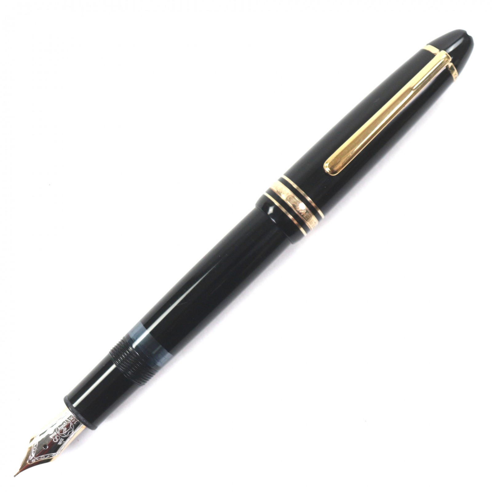 良品▼MONTBLANC モンブラン マイスターシュテュック 146 ペン先14K EFニブ ホワイトスター 万年筆 ブラック ゴールド ドイツ製 メンズ【中古】