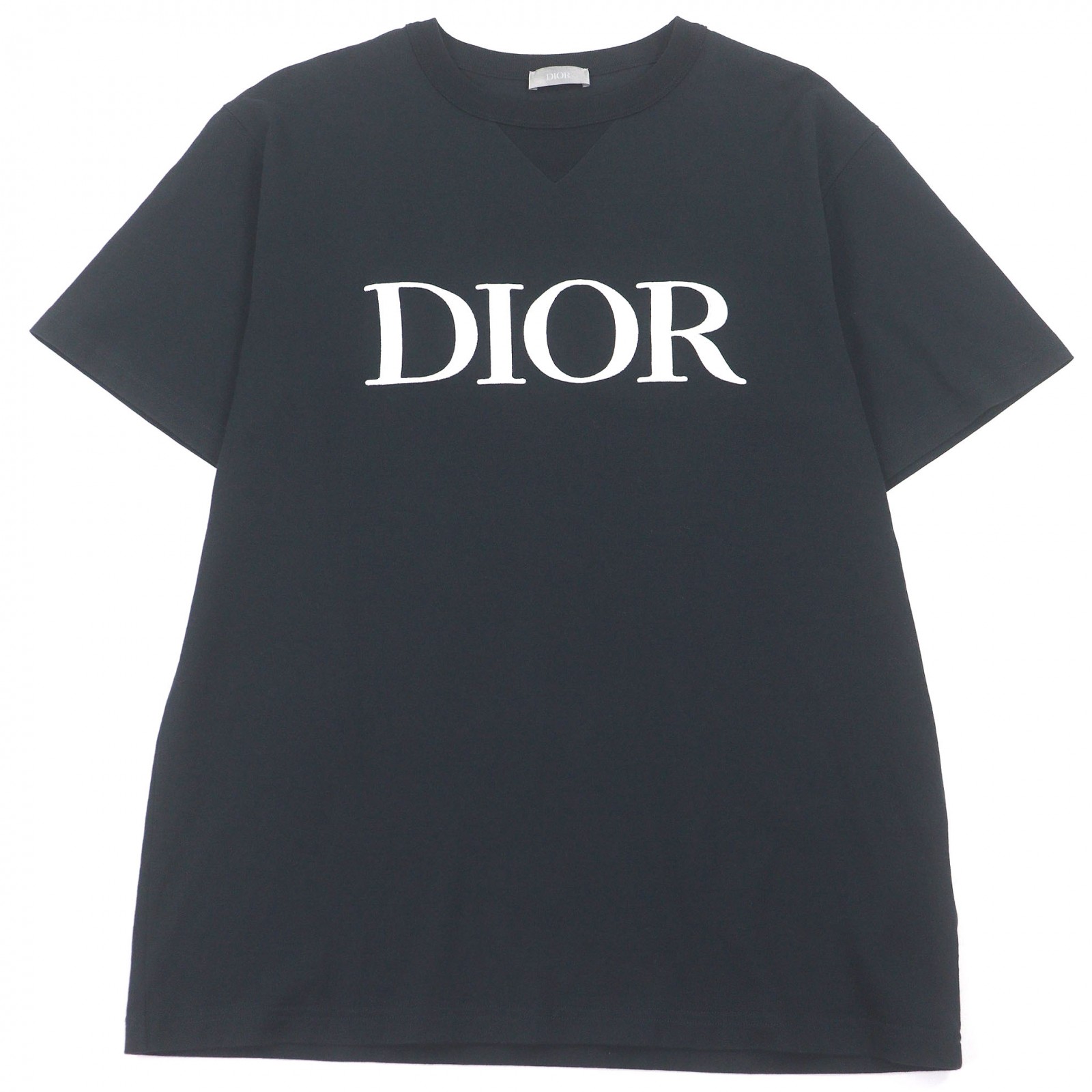 美品□DIOR ディオール オム 21SS 183J685A0677 オーバーサイズ ロゴエンブロイダリー 半袖Ｔシャツ ネイビー M イタリア製 正規品 メンズ【中古】