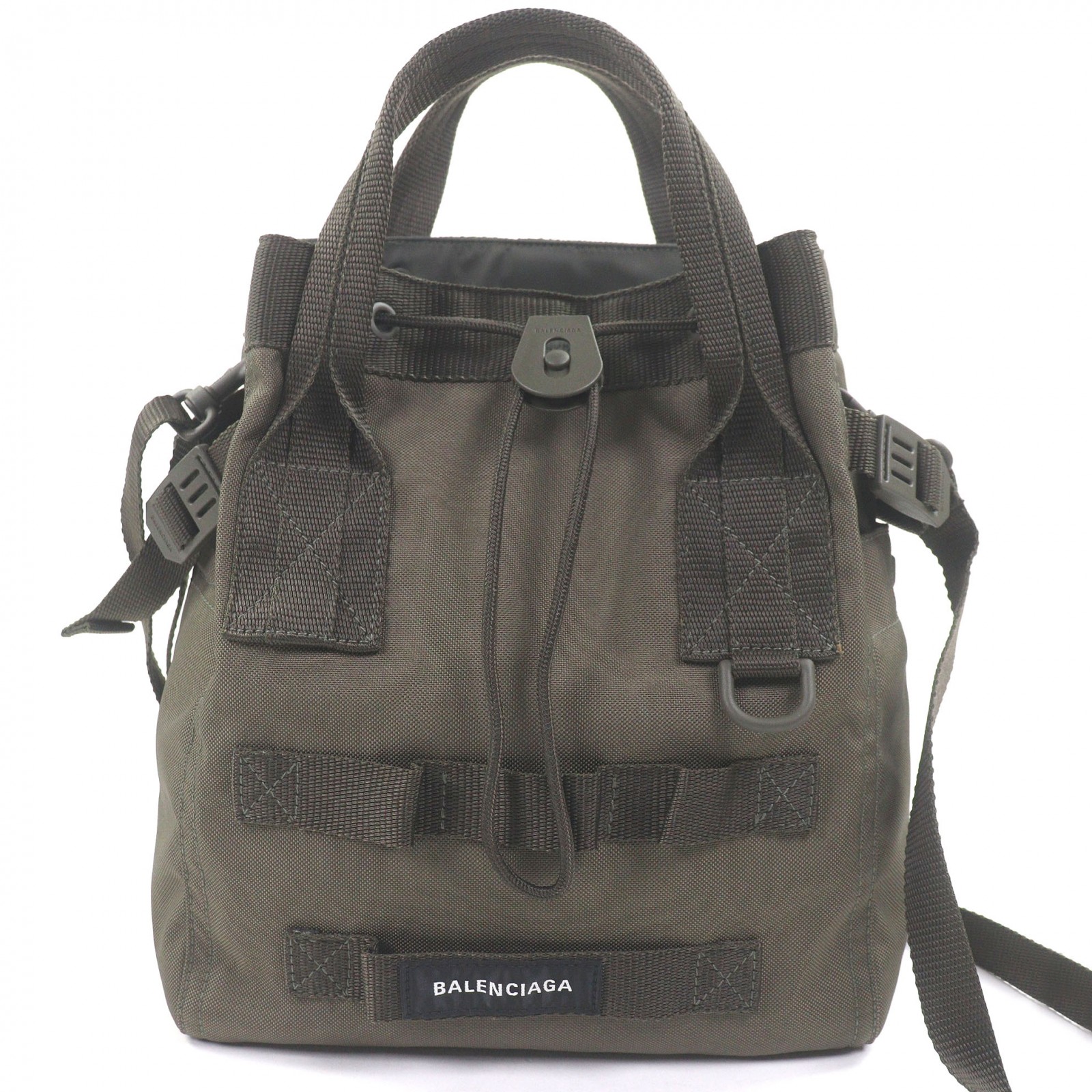 美品□BALENCIAGA バレンシアガ 644029 ARMY 正規陸軍 リサイクルポリアミド 2WAY ハンドバック ショルダーバッグ カーキ メンズ【中古】
