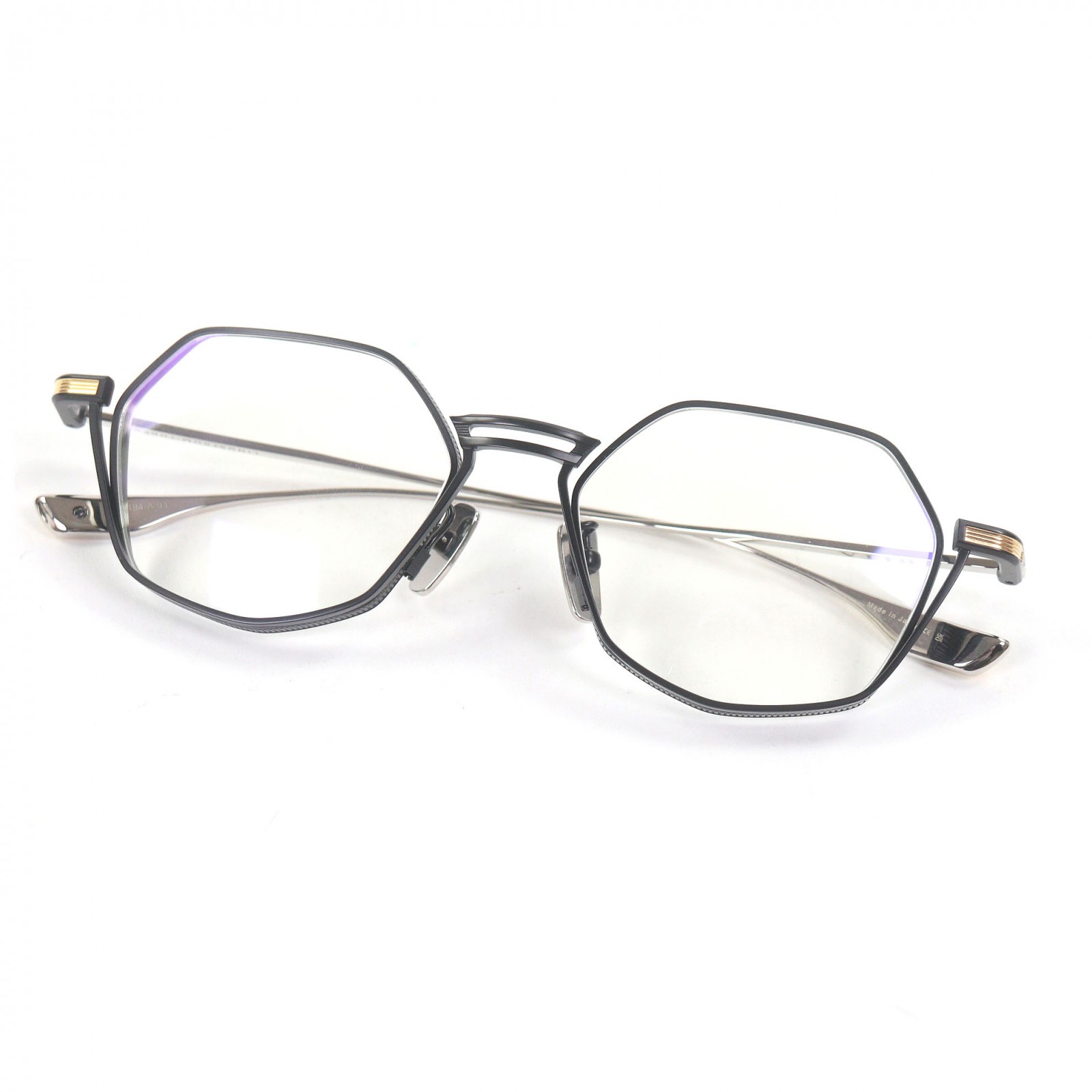 未当てはめる品□DITA ディータ DTX184-A-03 LINDSTRUM-THREE チタニウム ヘキサゴン 眼鏡 メガネ アイウェア 黒いこと しろがね色 51□19-145 示威運動水晶体 日本製 メンズ Limited Edition アジア制限事項【中古】