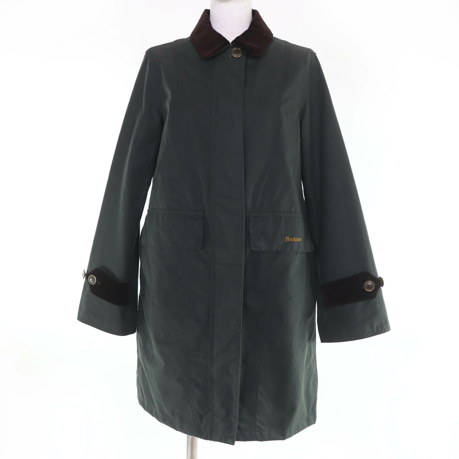 美品☆Barbour バブアー 1902211 綿織物100％ 125周年祝する HAYDON WAX JACKET 上衣 うす暗い緑であること 36 置き目品 レディース【中古】