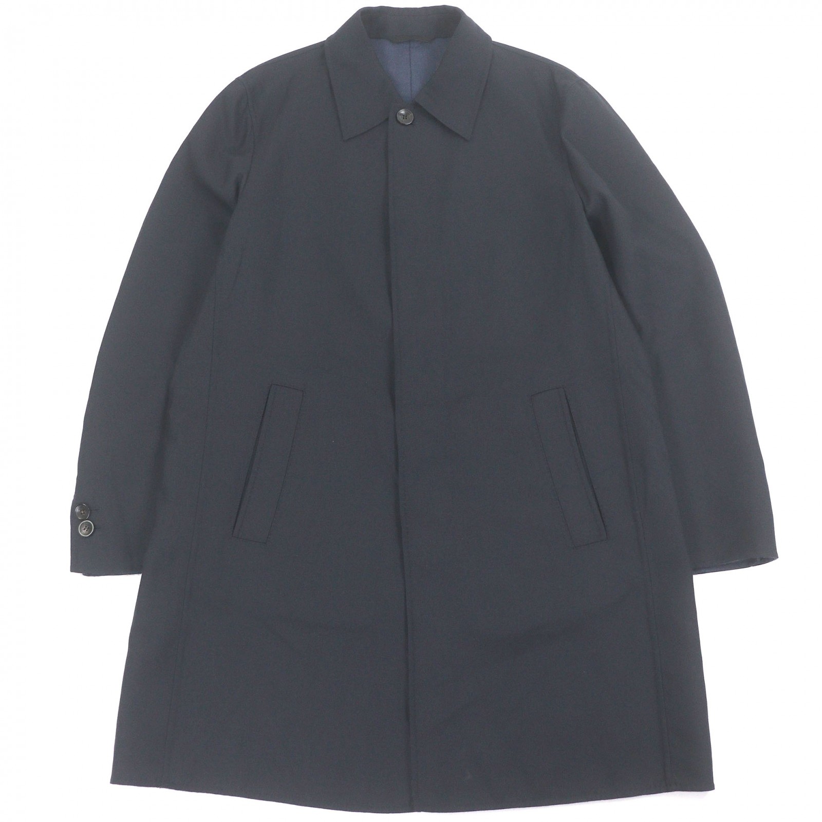 美品□Brioni ブリオーニ 羊毛100％ ロゴタイプ名取り草 飛球向こう正面 ステンカラー厚地の外套 ロング厚地の外套 米国海軍 M イタリア製 置き目品 メンズ【中古】