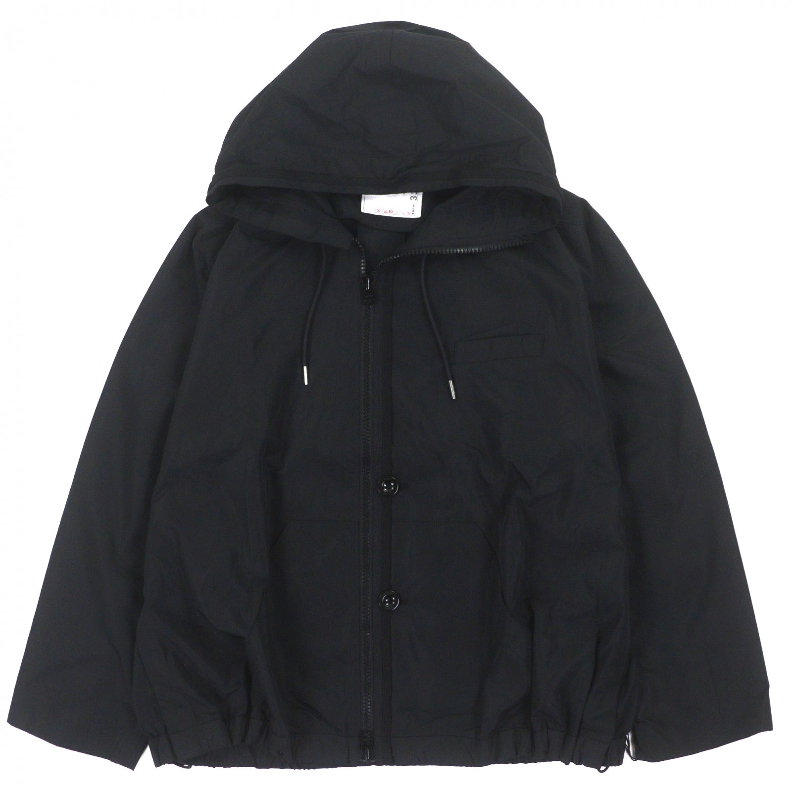 未当て嵌める品▼Sacai サカイ 24SS 24-03399M Taffeta Blouson ダブルジップアップ 牟礼パーカー 黒いこと 1 日本製 置き目品 メンズ【中古】