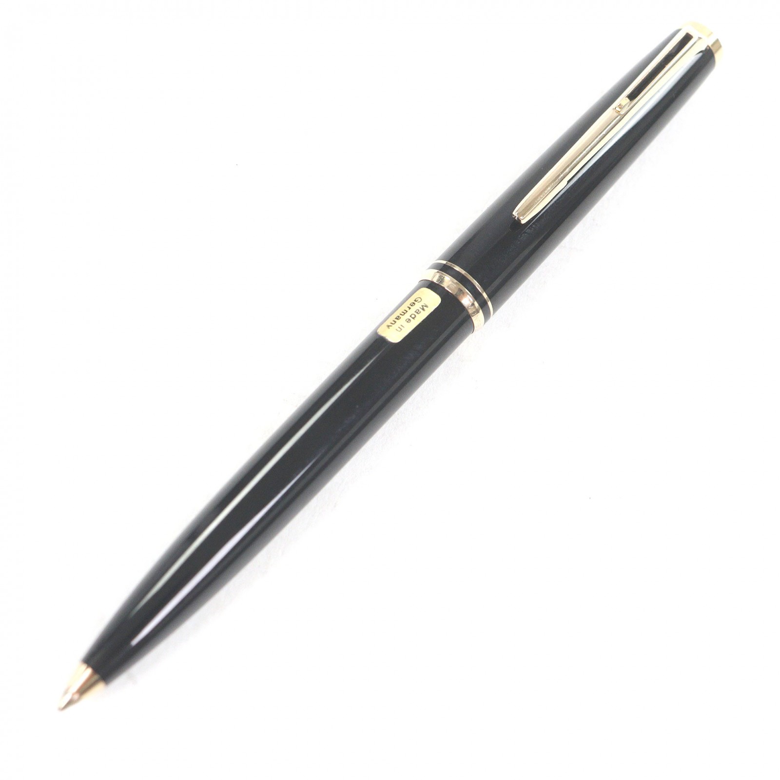 極美品□MONTBLANC モンブラン 380 ハンマートリガー ボールペン ステーショナリー ブラック ゴールド 箱付き ドイツ製 メンズ 筆記確認済み【中古】
