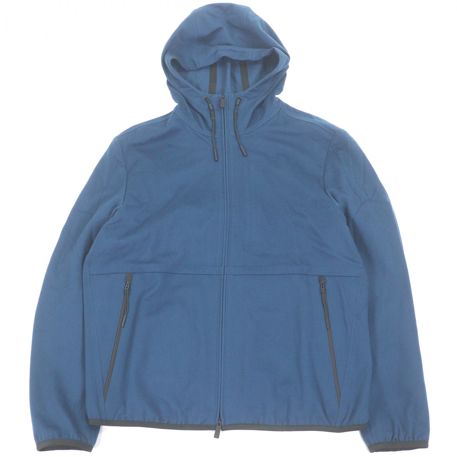 極美品□Ermenegildo Zegna エルメネジルド ゼニア カシミヤ100％ ELEMENTS LITE ジップパーカー ブルゾンジャケット ブルー 50 イタリア製 正規品 メンズ【中古】