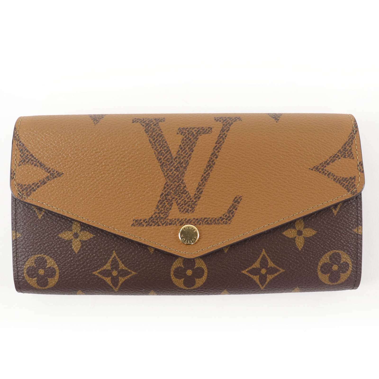 未使用品☆LOUIS VUITTON ルイヴィトン M80726 ポルトフォイユ･サラ モノグラムキャンバス モノグラム･リバース キャンバス 長財布 ブラウン 箱・保存袋付き フランス製 レディース【中古】