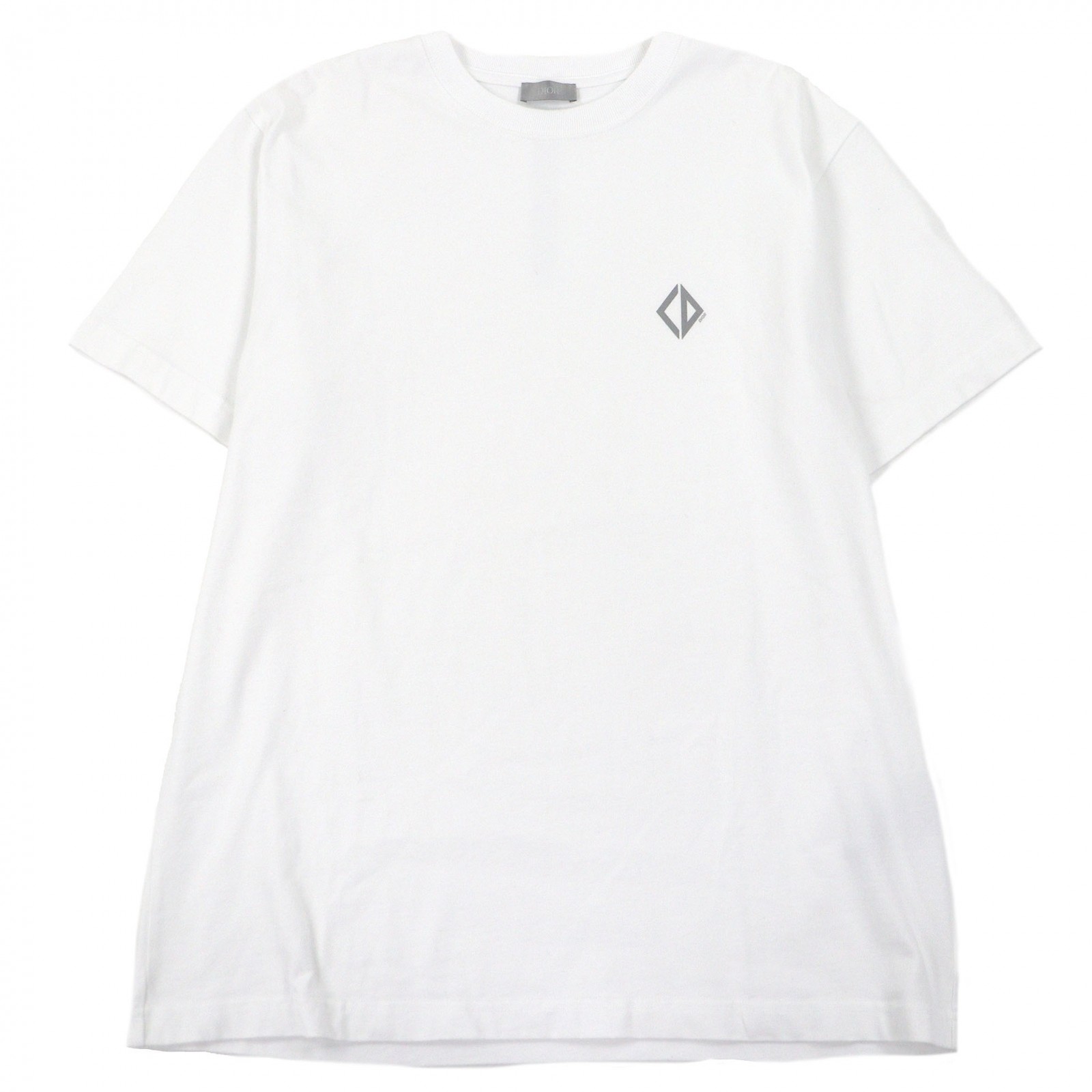極美品□DIOR ディオール オム 593J696A0554 コットン100％ CDダイヤモンド ロゴプリント ショートスリーブ 半袖Ｔシャツ ホワイト L イタリア製 正規品 メンズ【中古】 35,393円