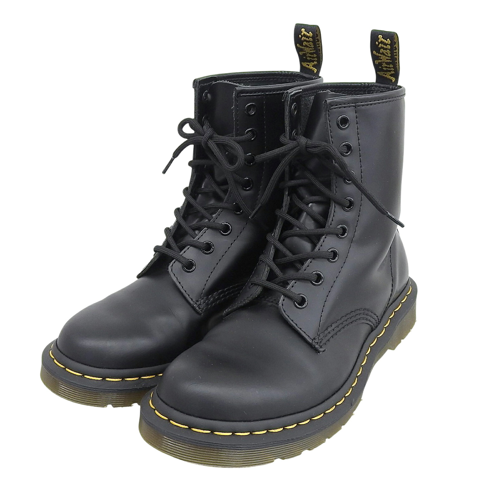 極美品▲Dr.Martens ドクターマーチン 1460 8 ホールブーツ レザー レースアップ ショートブーツ ブラック UK6 箱付き レディース【中古】