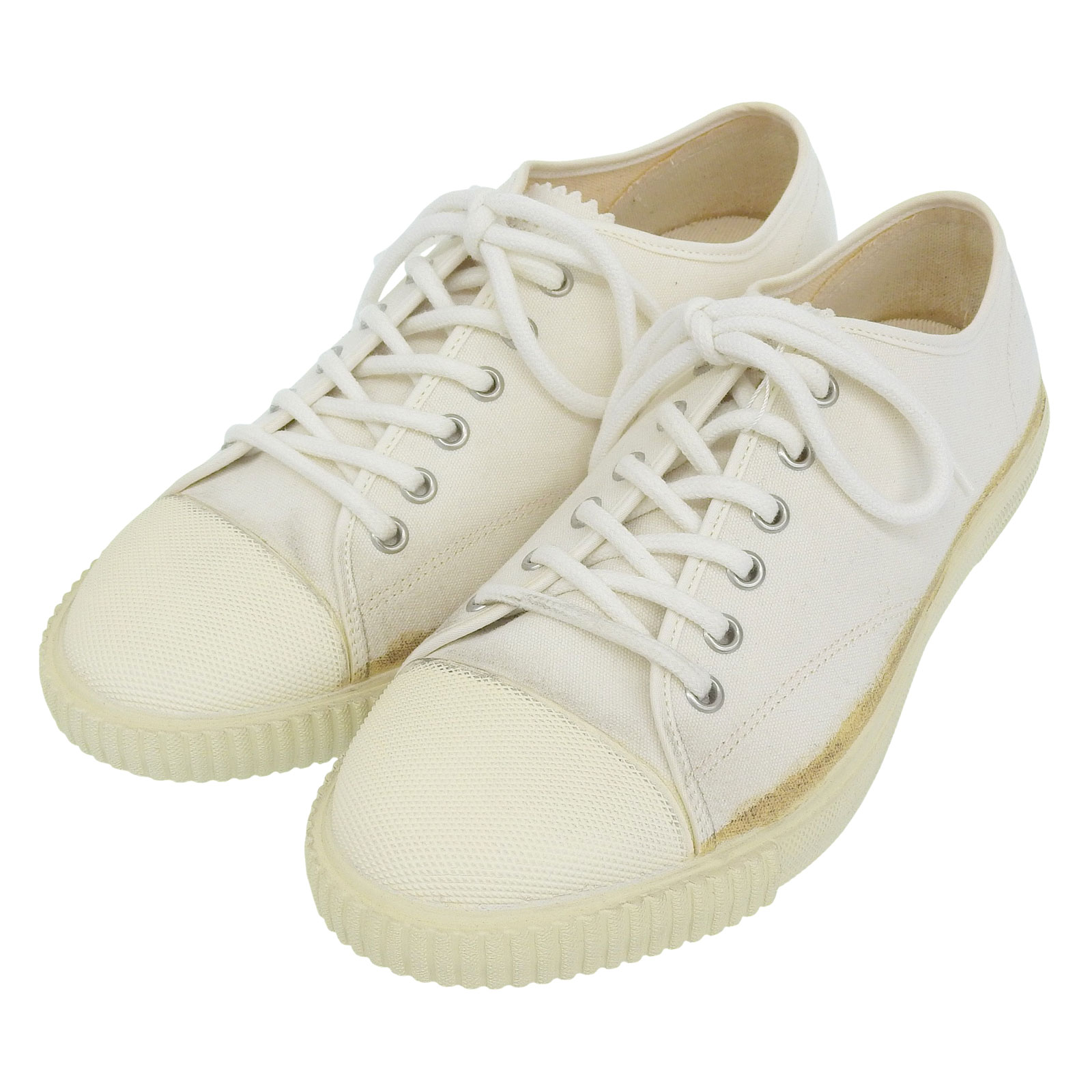 未当て嵌める品▲Maison Margiela 22 メゾンマルジェラ22 S57WS0420 REPLICA 写し物 帆布 ヴィンテージ製作 ローカットスニーカー 象牙色 39 箱・保護すること袋付き添い人 イタリア製 メンズ【中古】
