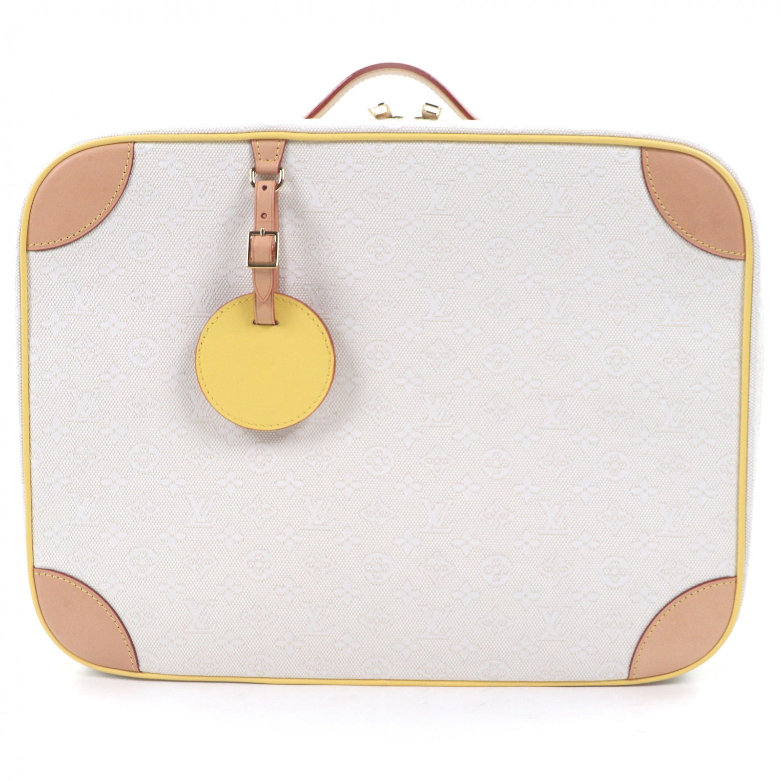 極美品□LOUIS VUITTON ルイヴィトン GI0846 モノグラム ジャカード ヌメ皮切り調える もの言う花 旅行バッグ 御徒面子 象牙色系 イタリア製 メンズ【中古】