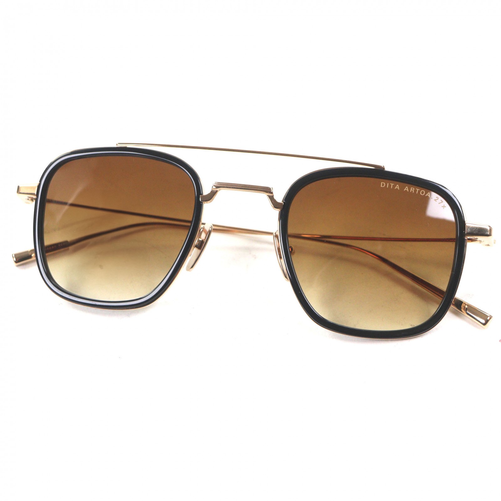 未使用品▼DITA ディータ DTS474 ARTOA 27.X ツーブリッジ サングラス ブラック ゴールド レンズ：ブラウン 47□26-145 デモレンズ 日本製 メンズ【中古】｜衣類＆ブランドリサイクル GREEN