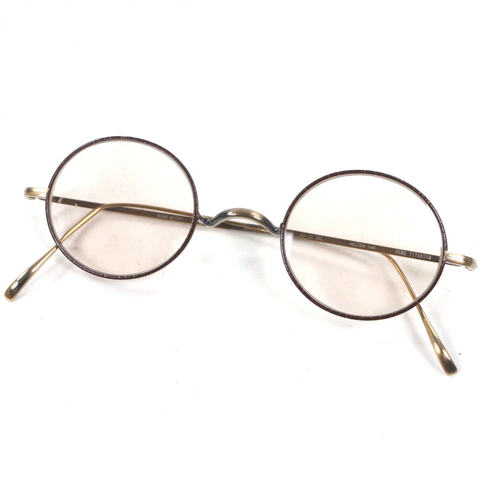 極美品▼金子眼鏡 カネコガンキョウ KV-32 BRL チタン ラウンド サングラス ブラウン アンティークゴールド レンズ：ブラウン 44□24-148 ケース付き 日本製 メンズ【中古】｜衣類＆ブランドリサイクル GREEN