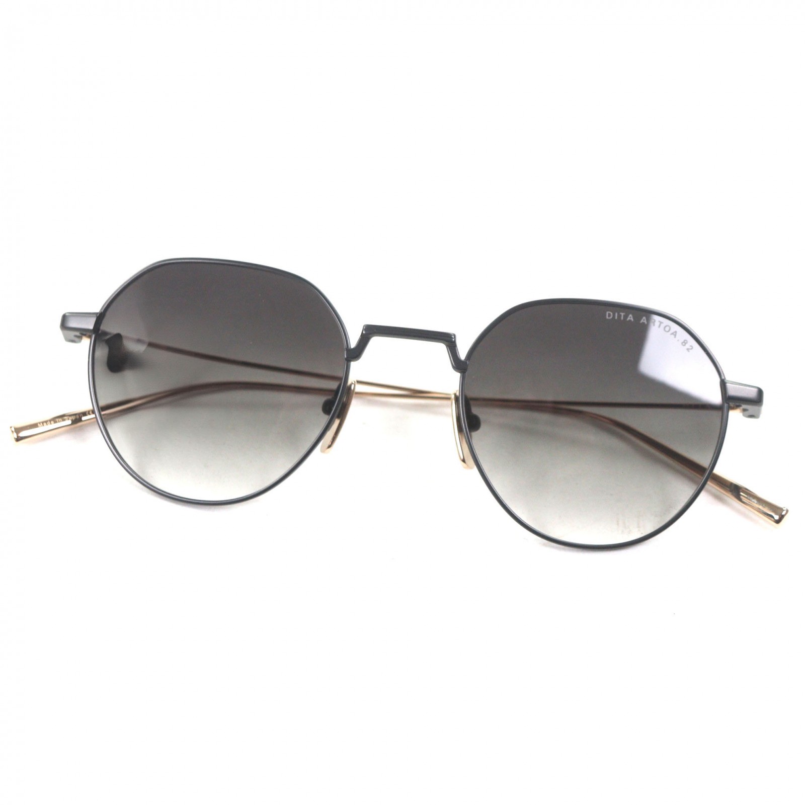 未使用品▼DITA ディータ DTS162-A-02 ARTOA.82 アルトア アイウェア サングラス ゴールド ブラック レンズ：ブラック 48□21-146 デモレンズ 日本製 メンズ【中古】
