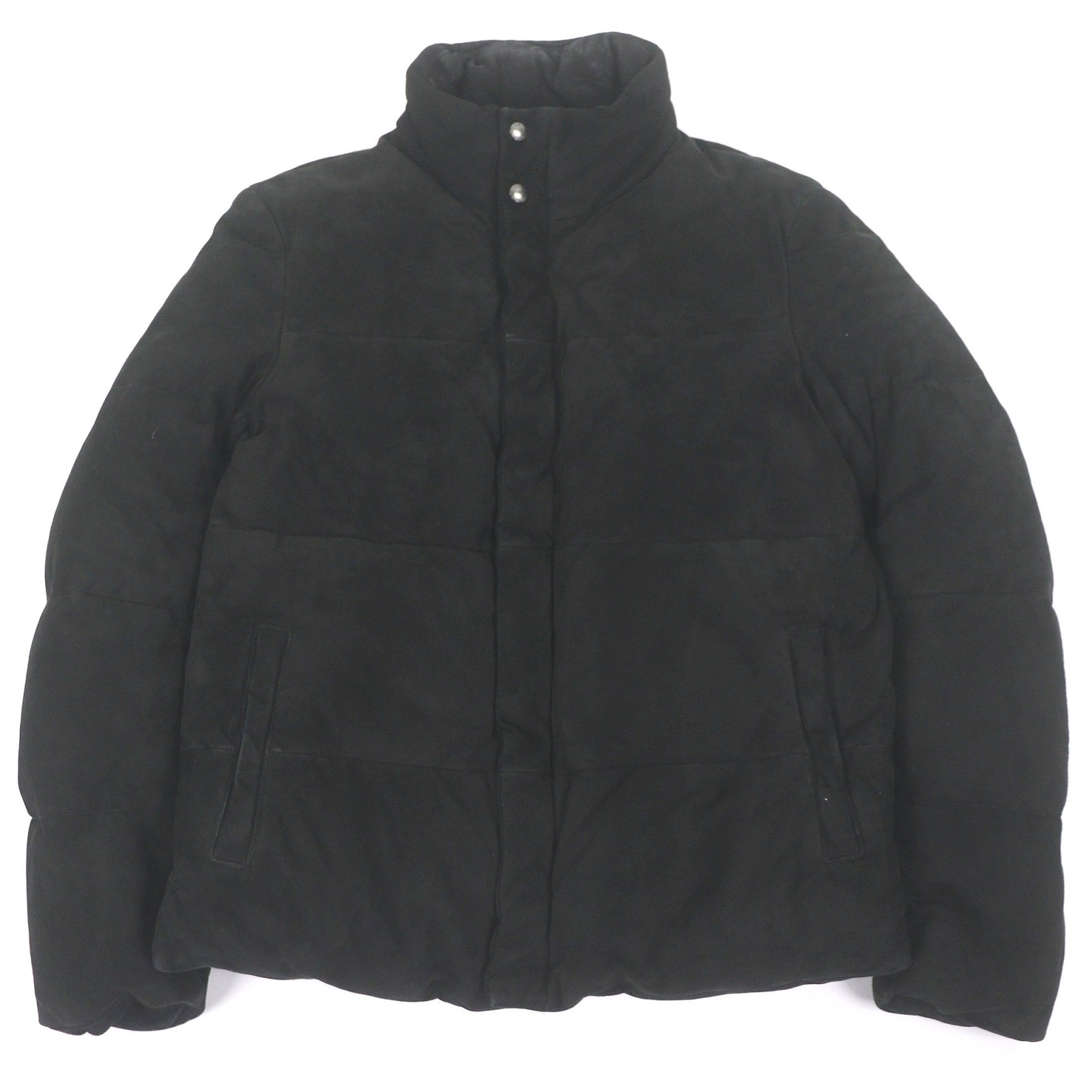 良品□EMMETI エンメティ 山羊革 WZIP ロゴタイプ名取り草 照明ランプ色合い スウェード 落ちこむ上衣 黒いこと 48 イタリア製 国内置き目品 メンズ【中古】