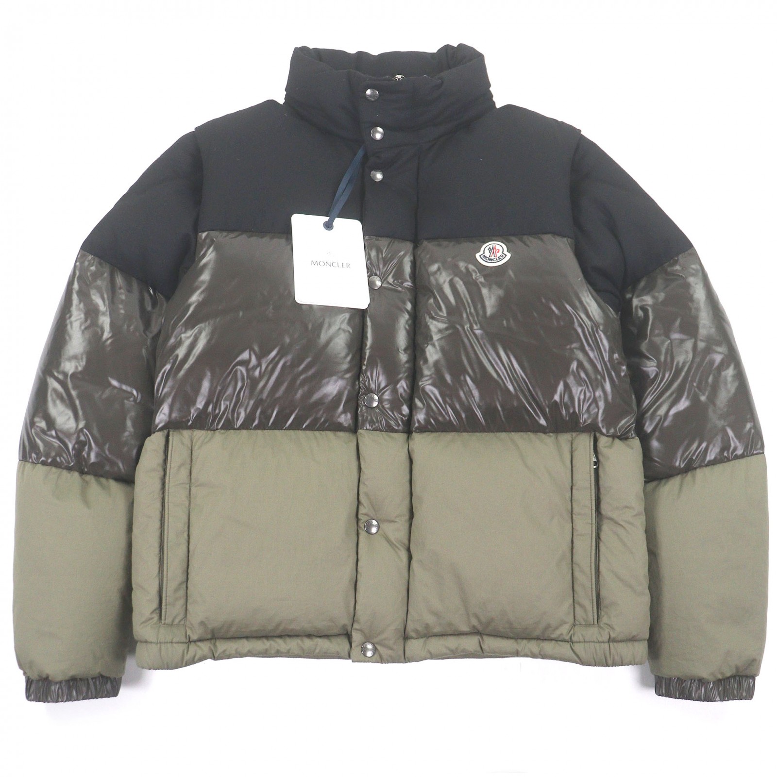 未使用品□MONCLER モンクレール 2021年製 AVEILLAN GIUBBOTTO ウール使用 2WAY ダウンベスト ダウンジャケット カーキ ブラック 3 正規品 メンズ【中古】