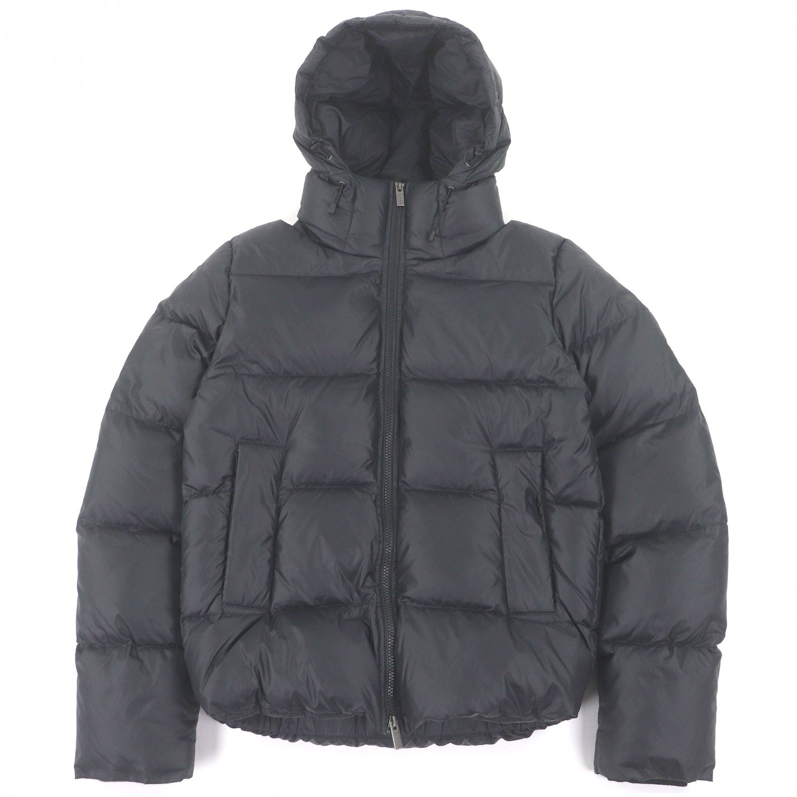 美品□Pyrenex ピレネックス CHALON ロゴワッペン フーデッド ダウンジャケット パファージャケット ブラック S ブルガリア製 正規品 メンズ【中古】｜衣類＆ブランドリサイクル GREEN