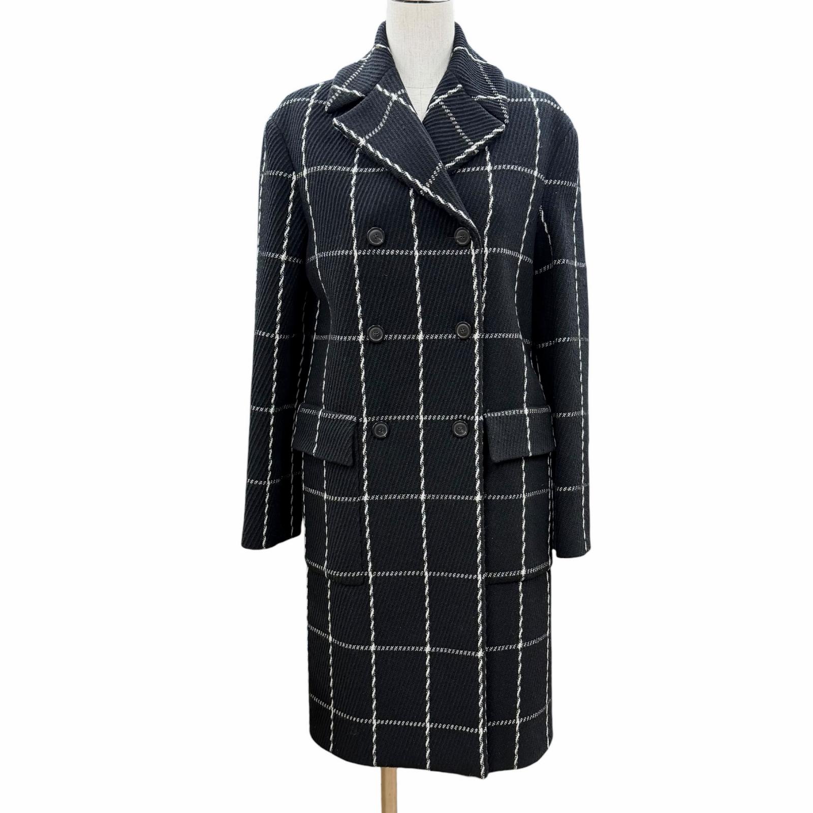 極美品◇Christian Dior ディオール 851M12A1047 裏地絹地100％ ダブル乳ぶさ 羊毛 厚地の外套 黒いこと 40 フランス共和国製 置き目品 レディース【中古】
