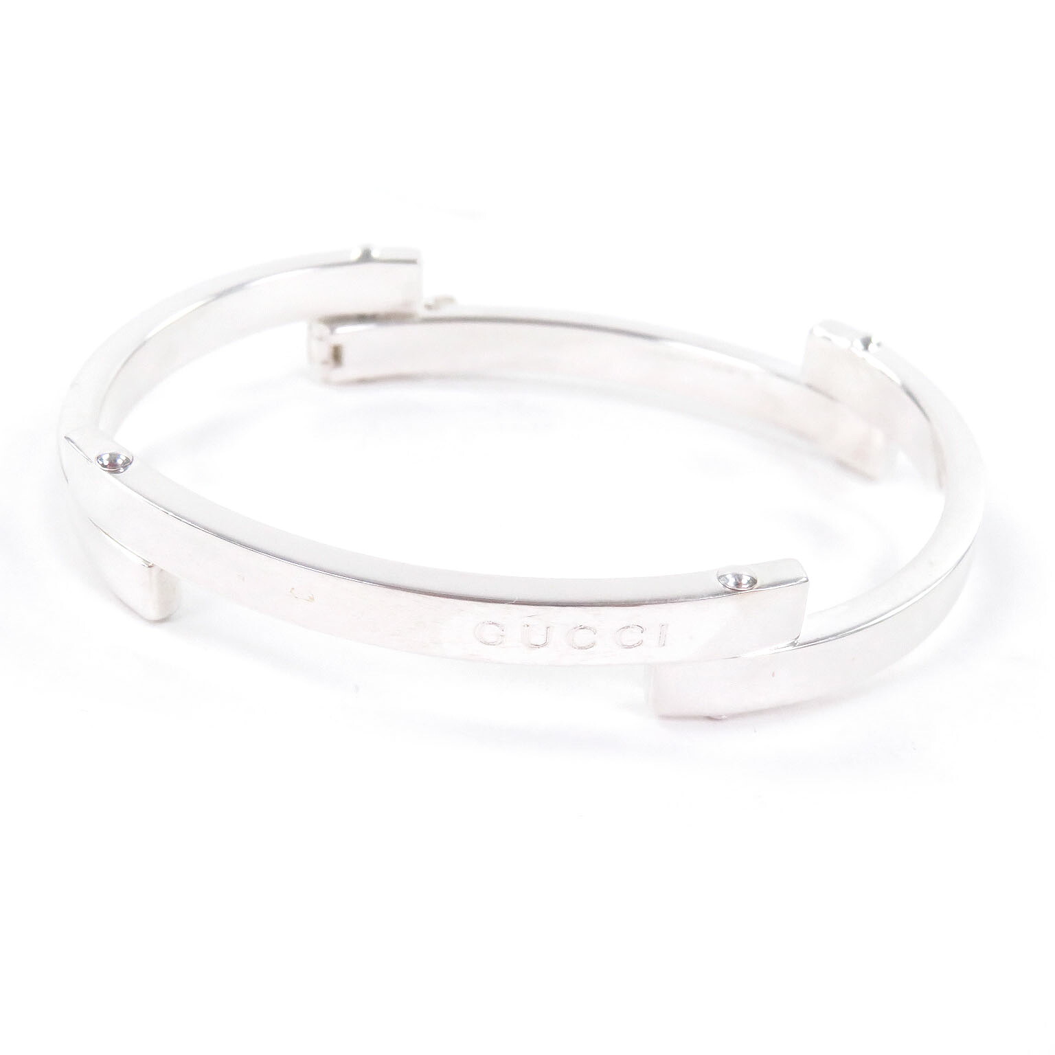 美品□GUCCI グッチ ヴィンテージ SV925 バーリンク バングル ブレスレット アクセサリー シルバー イタリア製 重量33.07g レディース【中古】