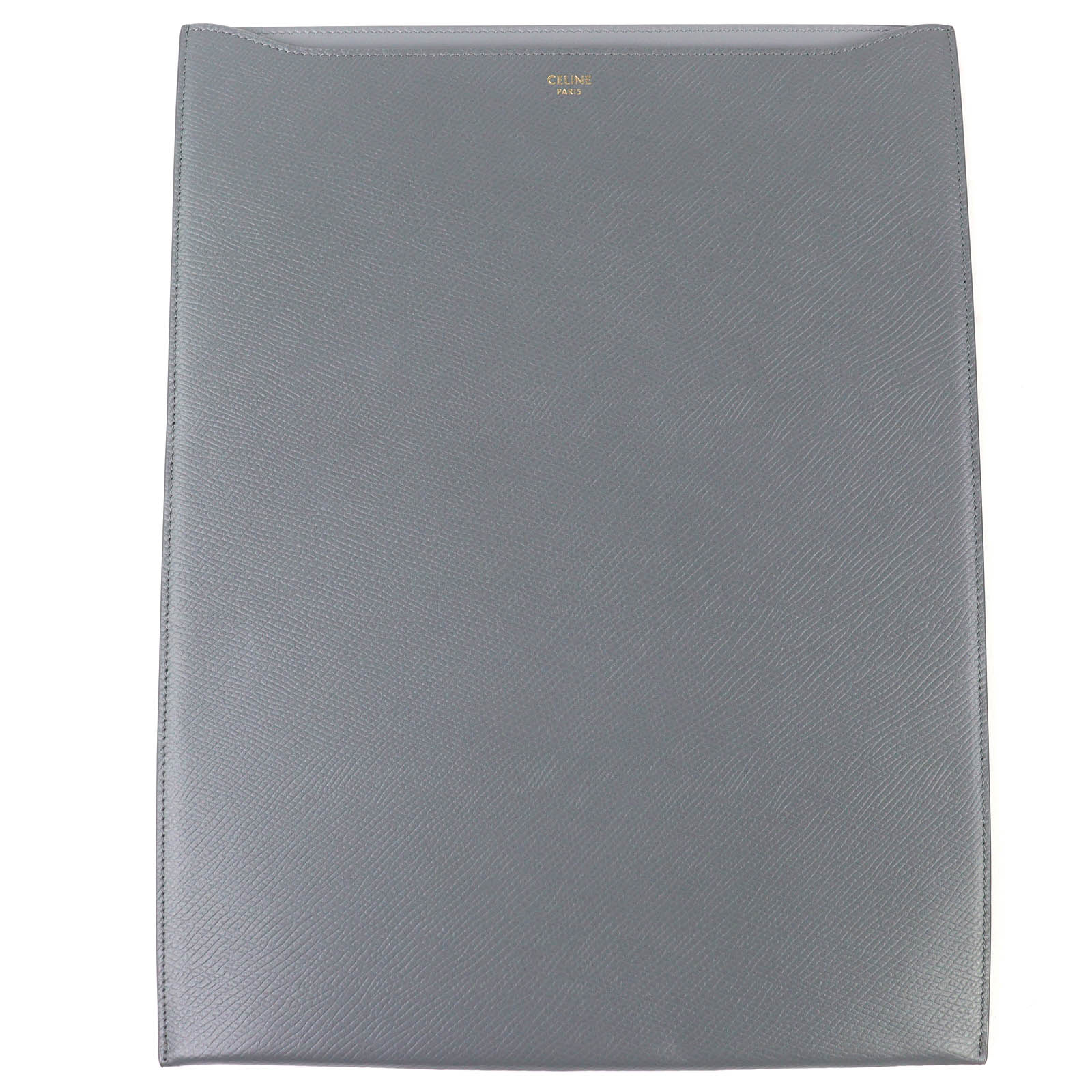 極美品△CELINE セリーヌ ロゴタイプ なめし革 iPad Pro アイパッドプロ 13in用 容れもの 納める 薄墨色 保護すること袋付き添い人 イタリア製 メンズ レディース【中古】