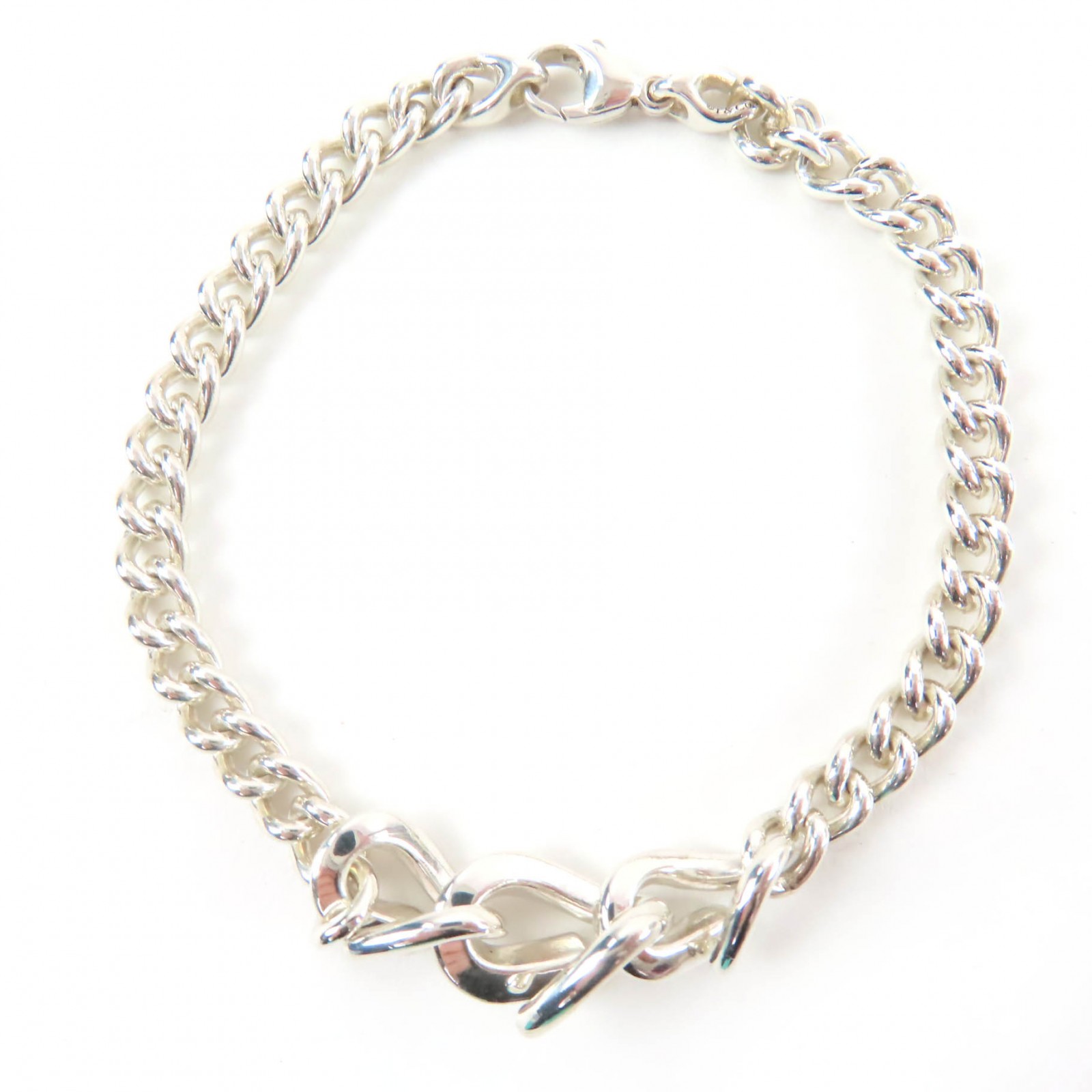 極美品☆TIFFANY&Co. ティファニー フォージ リンク ブレスレット AG925 現行品 シルバー 19 箱・保存袋付き 重量15.6g レディース メンズ【中古】 52,272円