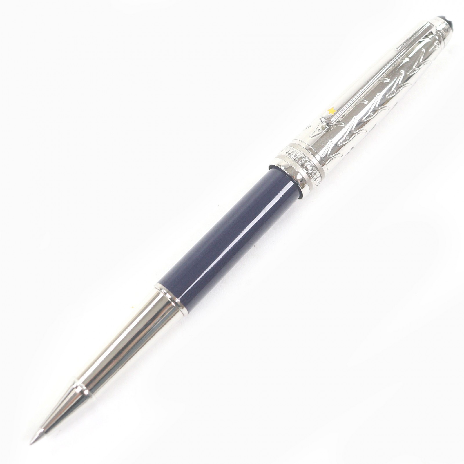 美品□MONTBLANC モンブラン マイスターシュテュック ル･プティ･プランス リテール ドゥエ 星の王子さま ボールペン シルバー ネイビー メンズ 筆記確認済み【中古】