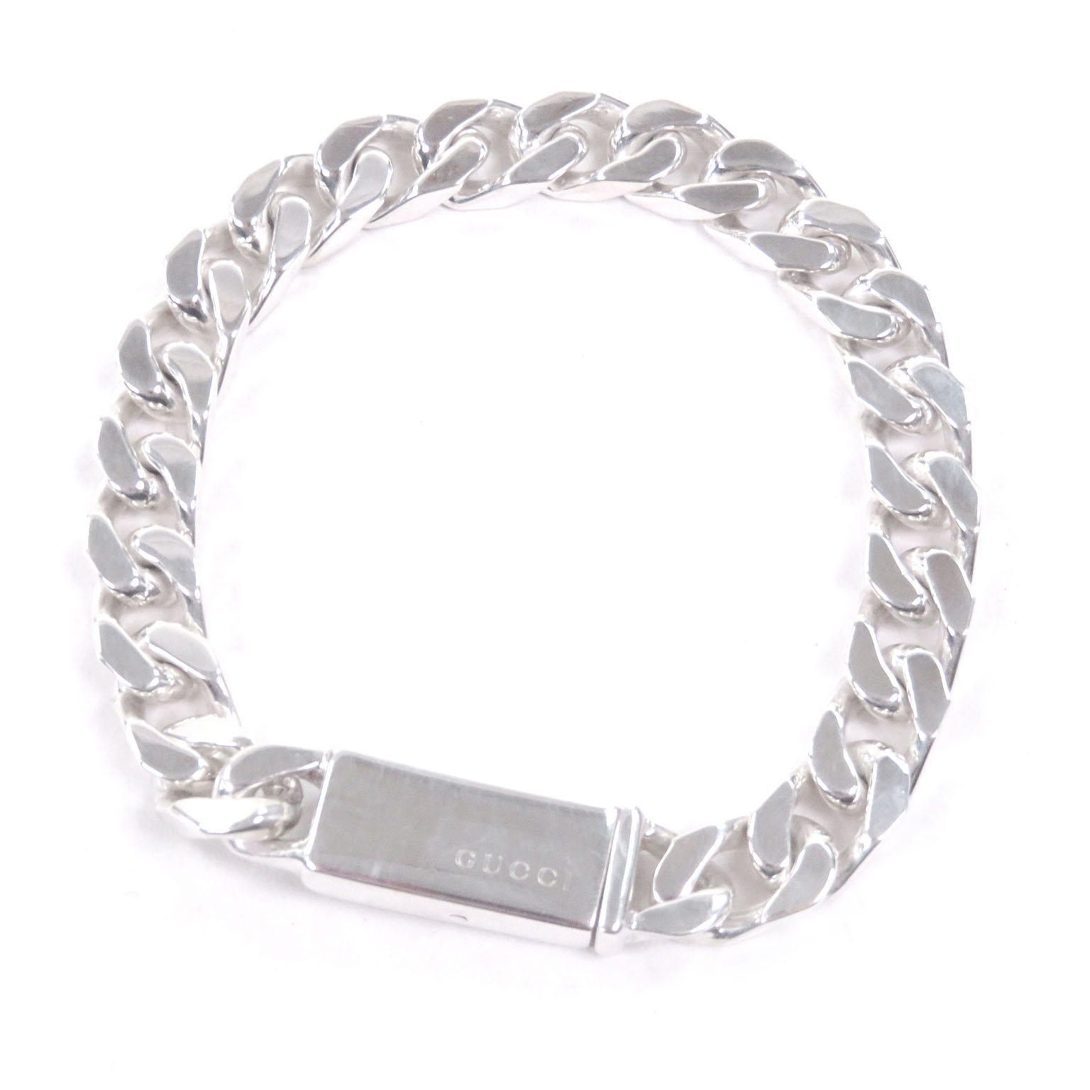 美品□GUCCI グッチ ヴィンテージ SV925 喜平 チェーン ブレスレット アクセサリー シルバー 箱・保存袋付き イタリア製 19 重量40.58g メンズ【中古】