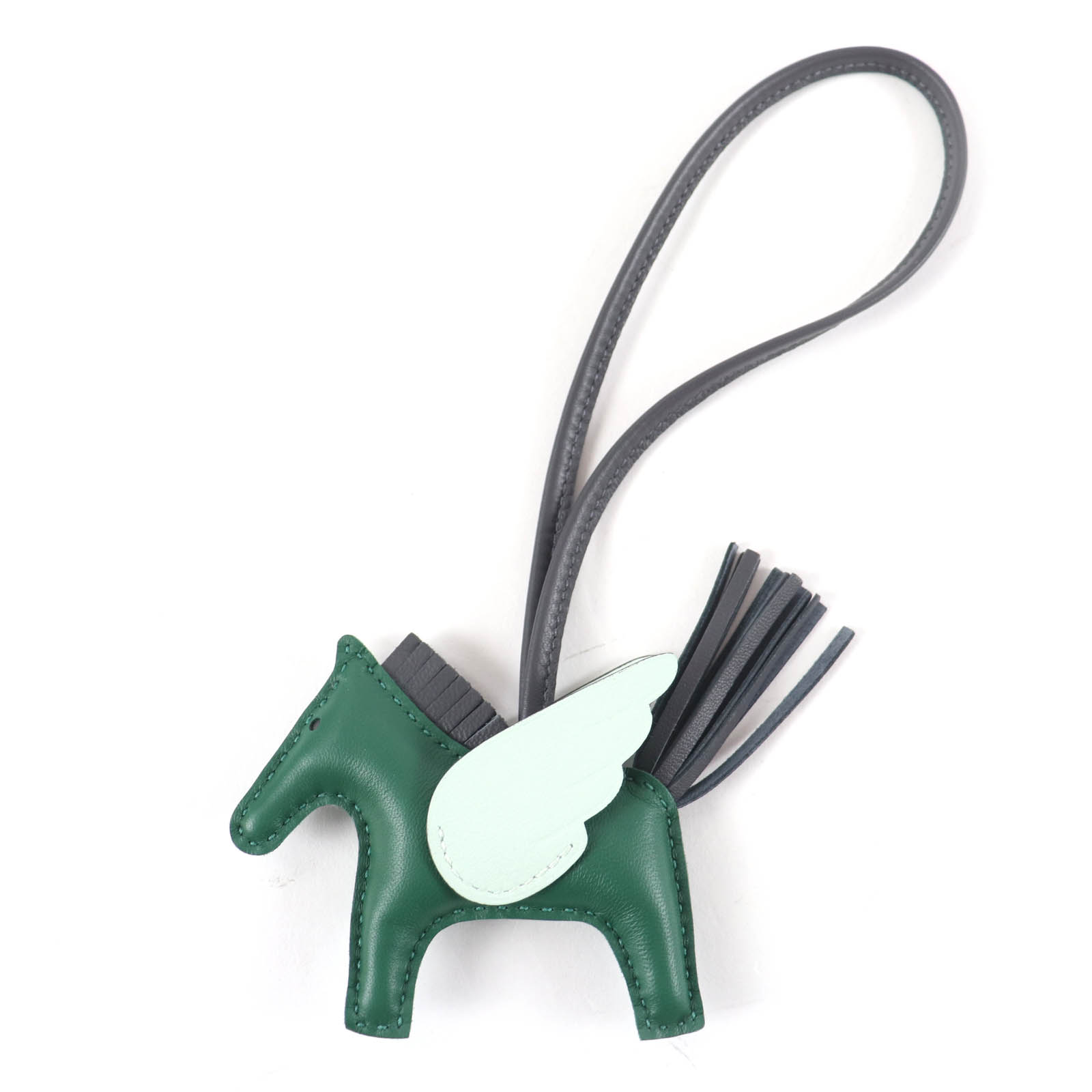 未使用品☆HERMES エルメス ロデオチャーム ペガサスPM ヴォースイフト ヴェールモワイヤン/アルドワーズ/ヴェールペパーミント バッグチャーム W刻印 箱付き フランス製 レディース【中古】