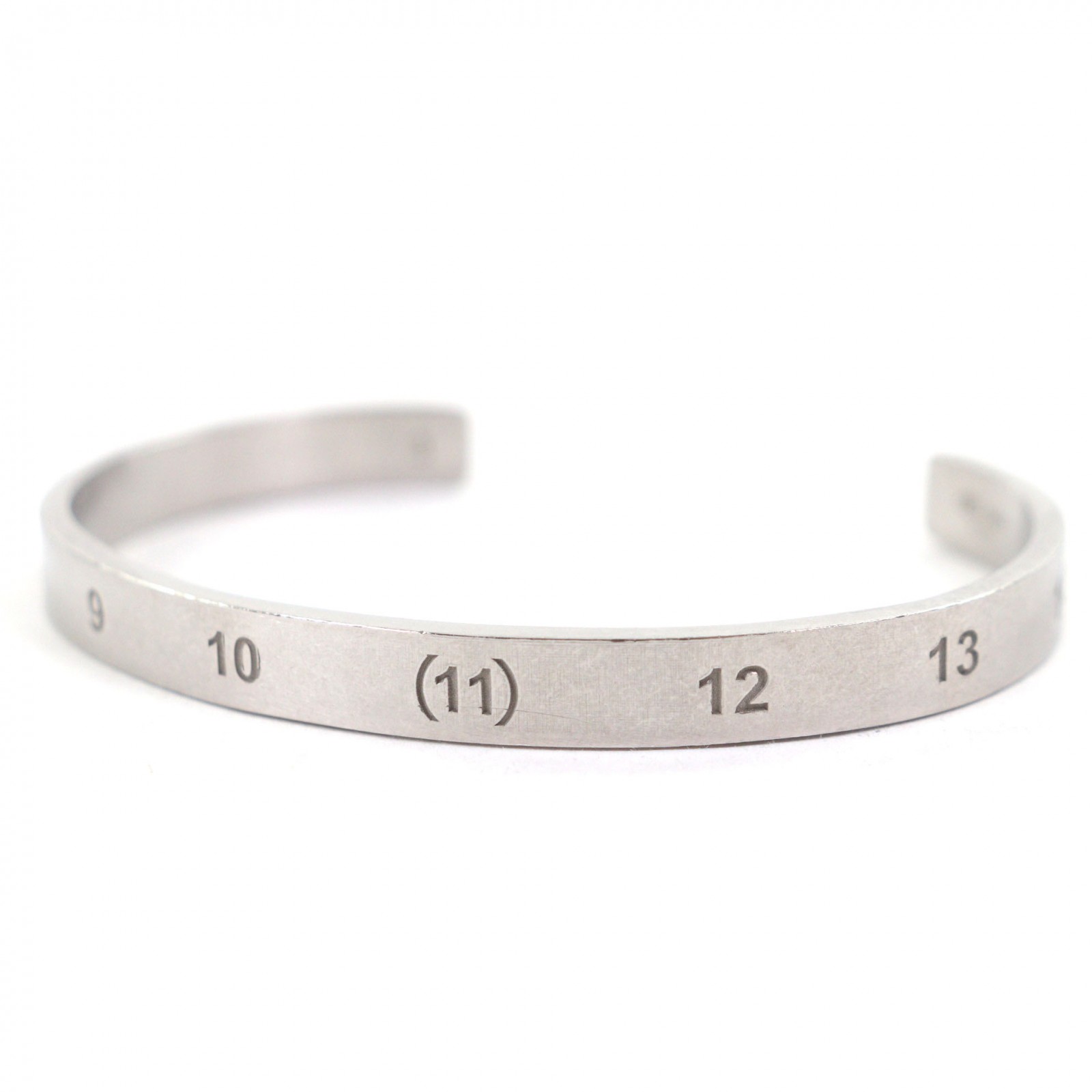 美品▼Maison Margiela 11 メゾンマルジェラ11 SIBUY00035 925 現行品 ナンバリングカフブレスレット バングル シルバー 3 イタリア製 重量19.8g メンズ【中古】