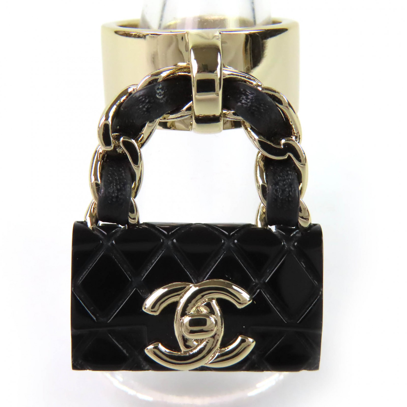 美品△CHANEL シャネル ABA014 B23C ココマーク マトラッセ バッグ チャーム リング 指輪 ゴールド ブラック JP11号 イタリア製 レディース【中古】|衣類&ブランドリサイクル GREEN