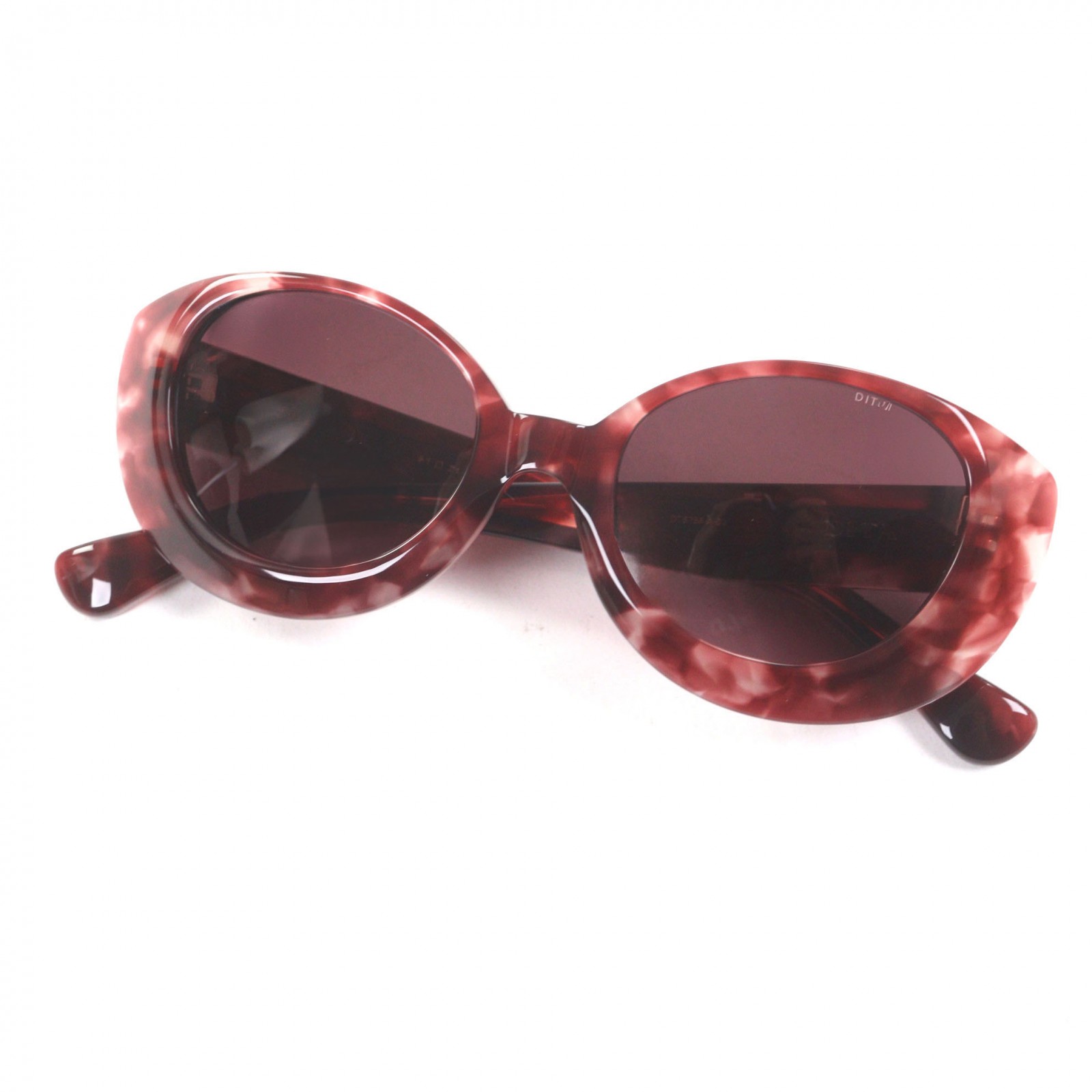 美品▼DITA ディータ DTS756 ELOVIA マーブル アイウェア サングラス ローズトータス レンズ：レッド 51□21-145 デモレンズ 日本製 メンズ【中古】