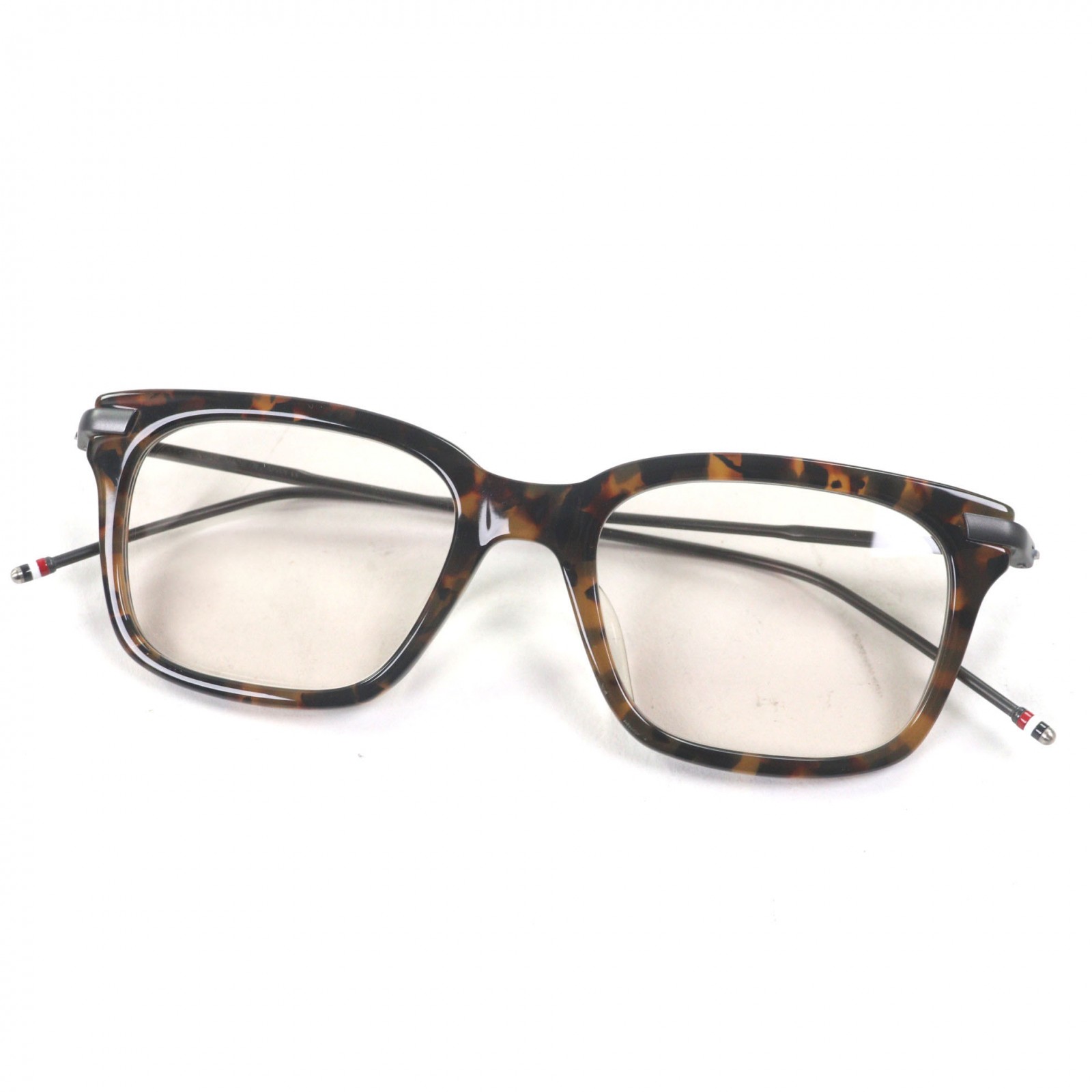 極美品▼THOM BROWNE トムブラウン TB-701-B マーブル柄 カラーレンズ メガネ 眼鏡 アイウェア クリアブラウン ガンメタリック レンズ：ブラウン系 49□19-150 度入り 日本製 メンズ【中古】｜衣類＆ブランドリサイクル GREEN 28,512円