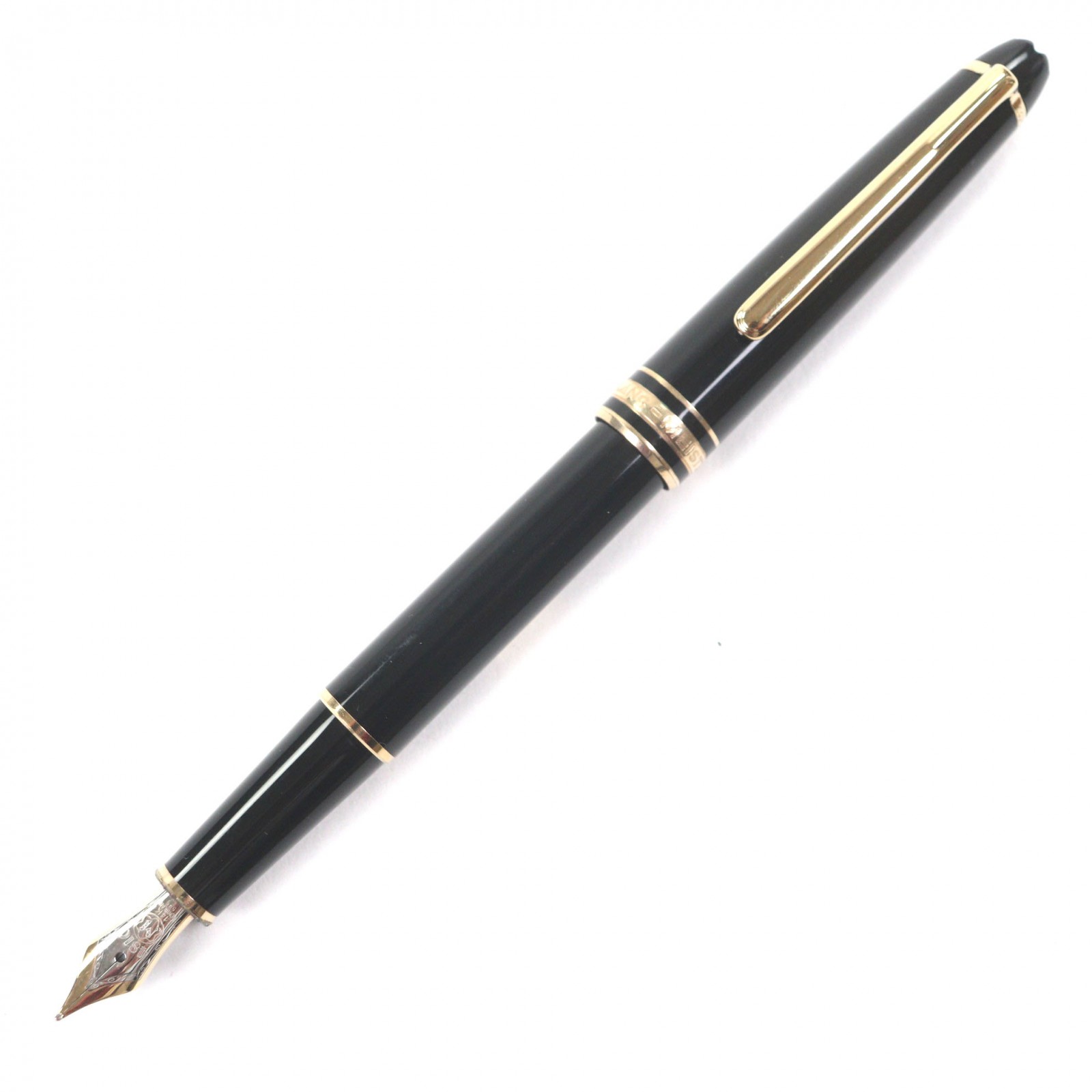 良品▼MONTBLANC モンブラン マイスターシュテュック 古典派音楽 書き込み先14K 白いことはやりっ子 筆 黒いこと ゴールド ＦＲＧ製 メンズ【中古】