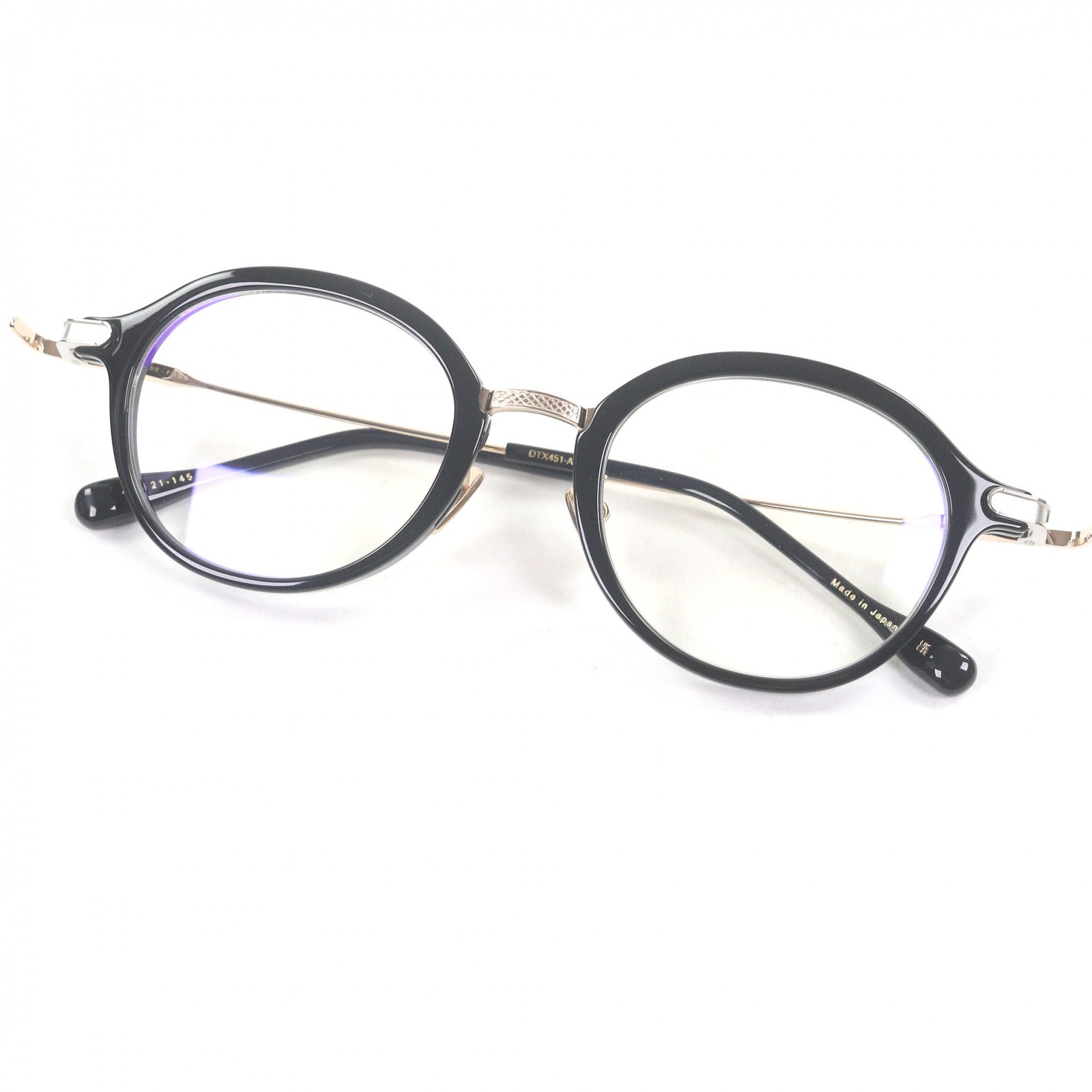 極美品□DITA ディータ DTX451-A-01 STATESIDE-FOUR 豆の町ひな形 眼鏡 メガネ アイウェア 黒いこと サクラ色ゴールド 49□21-145 箱・入れもの付き添い人 日本製 メンズ【中古】