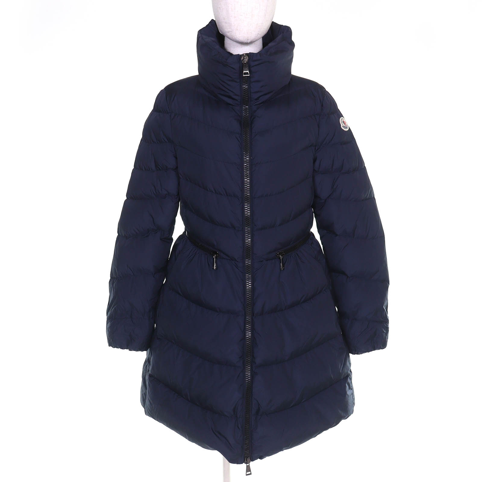 美品△MONCLER モンクレール E20934999005 MIRIELON ミリエロン ロゴワッペン付 ZIP UP スタンドカラー ダウンコート ネイビー 3 正規品 レディース【中古】｜衣類＆ブランドリサイクル GREEN