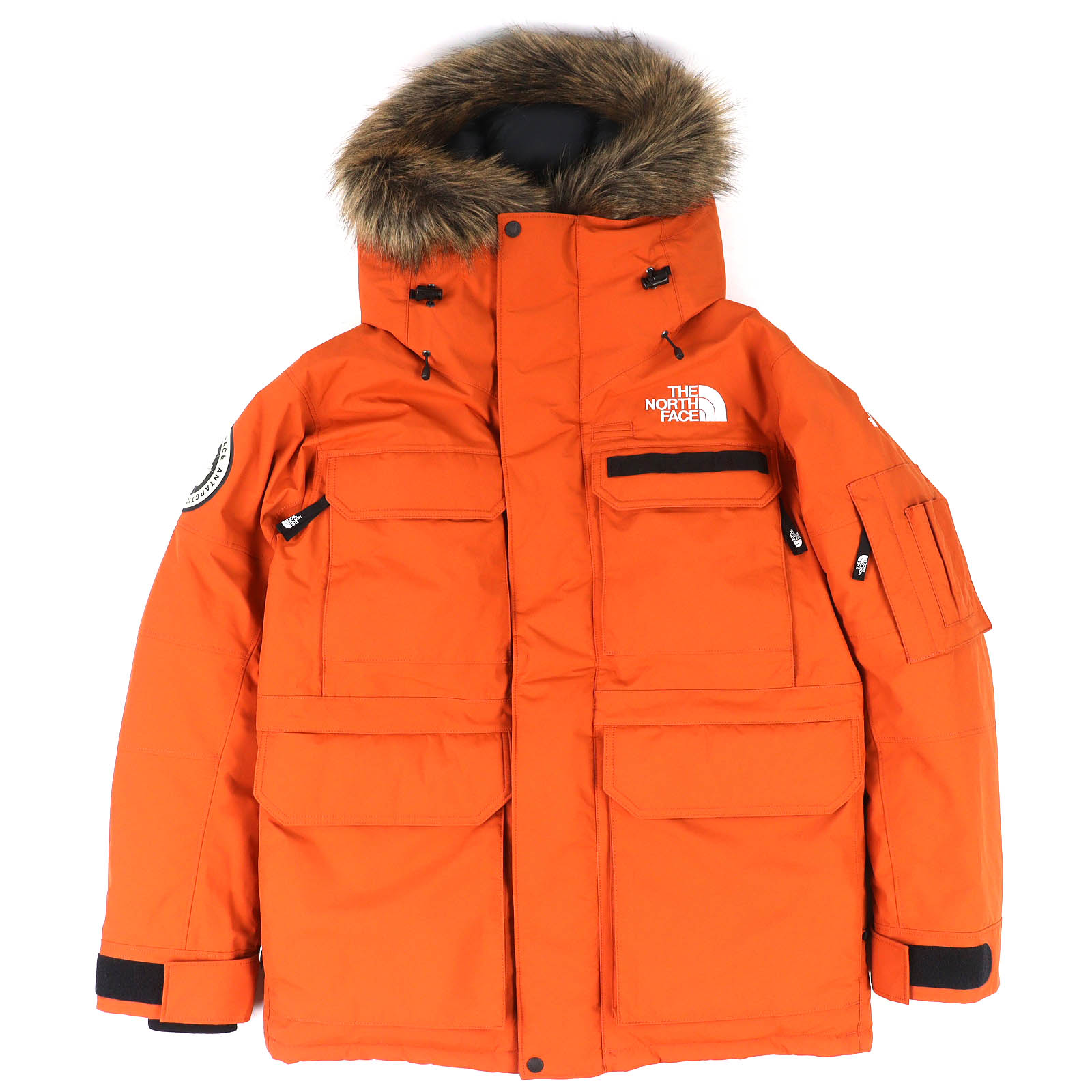 極美品△THE NORTH FACE ザ 北の方人間の顔 ND92120 SUMMIT SERIES Southern Cross Parka サザンクロスパーカ ロゴタイプ紋章 エコ毛皮・ボンネット付き添い人 落ちこむ上衣 オレンジ色 L 置き目品 メンズ オススメ◎【中古】