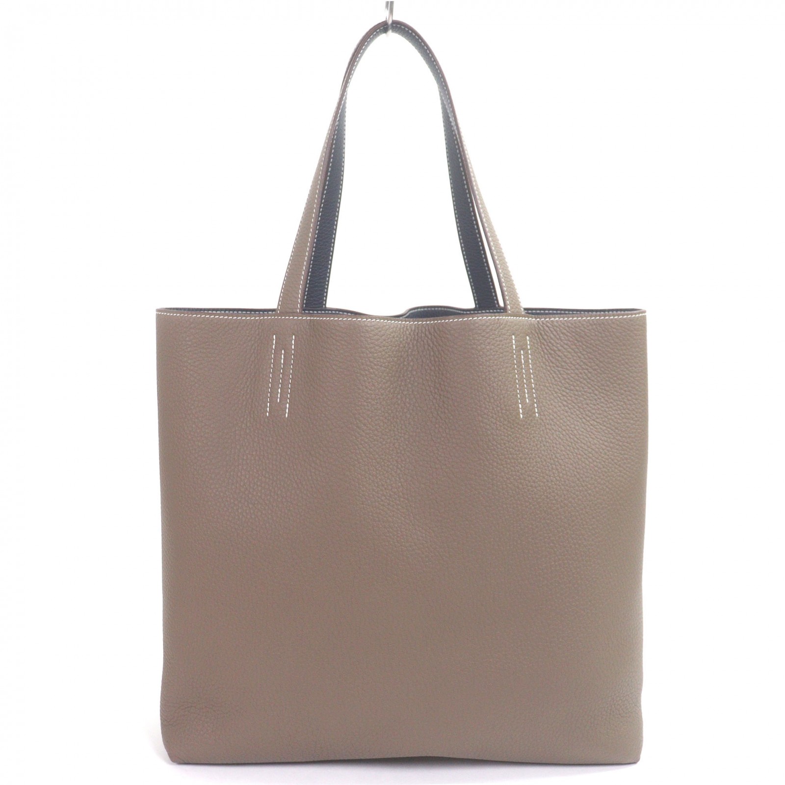 極美品□HERMES エルメス ドゥブルセンス45 トリヨンクレマンス レザートートバッグ エトゥープ ブルーニュイ U目じるし 箱・保護すること袋付き添い人 フランス共和国製 メンズ【中古】