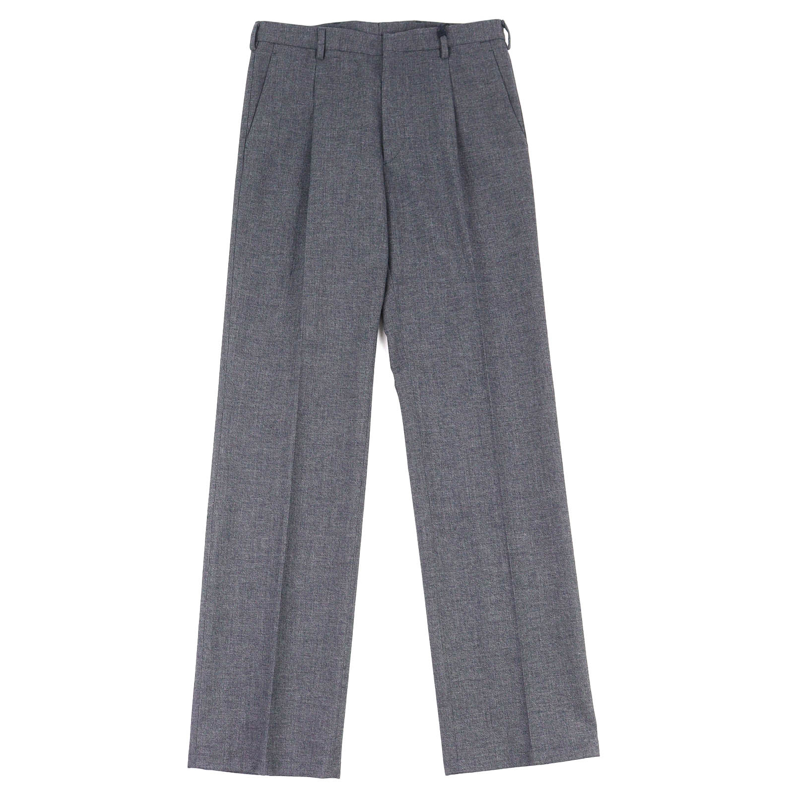未使用品△PRADA プラダ 2024年製 SPH434 ウール100％ センタープレス スラックス パンツ アントラシット グレー 48 イタリア製 正規品 メンズ【中古】