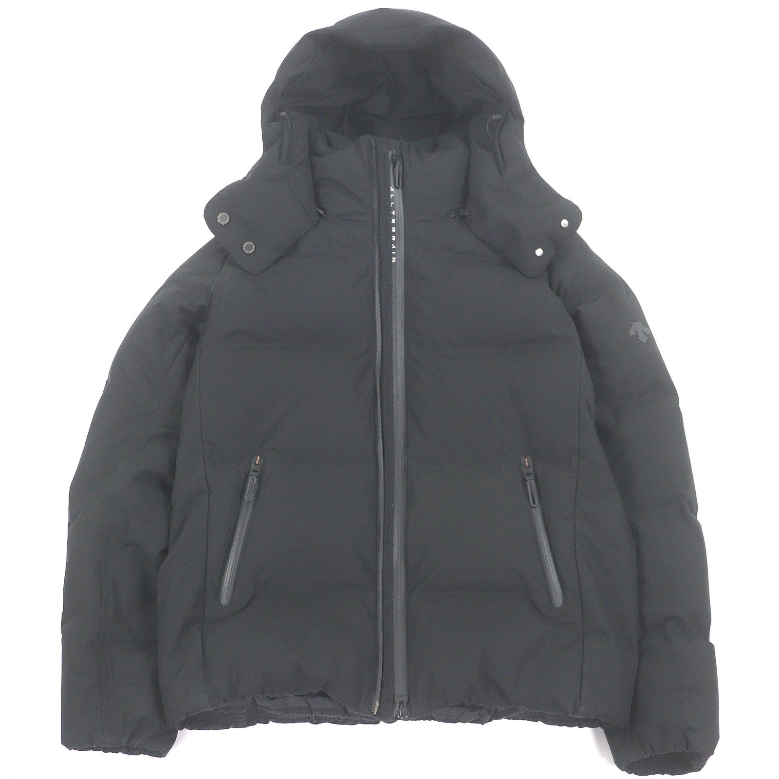 良品□DESCENTE ALLTERRAIN デサントオルテライン 水沢ダウン DAMSGK31U フーデッド ダウンジャケット ブラック M 日本製 正規品 メンズ【中古】