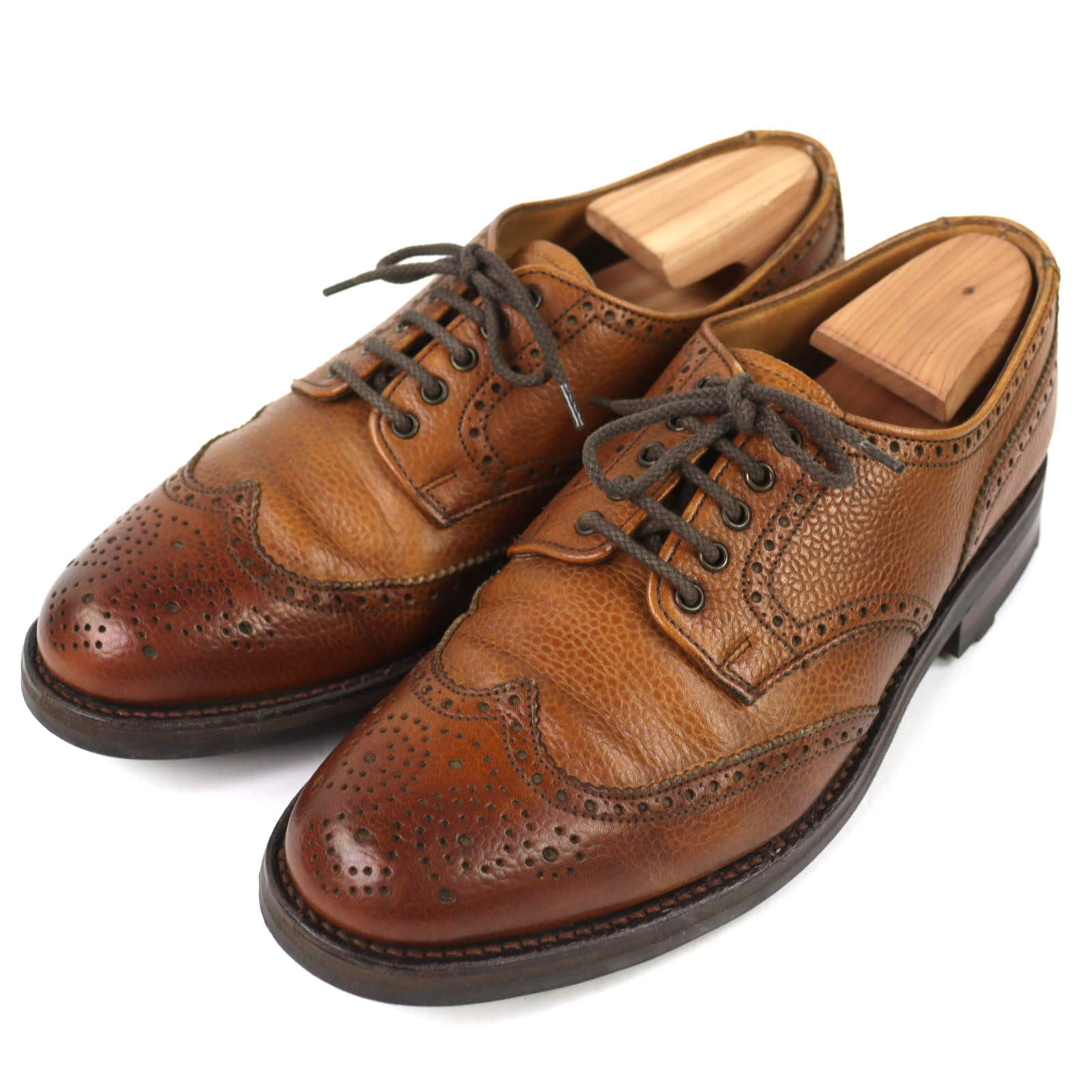 【ドンドン見直し】美品△Dunhill ダンヒル CRISPIN ウィングチップ メダリオン レザーシューズ ブラウン 6.5 イングランド製 メンズ【中古】 32,175円