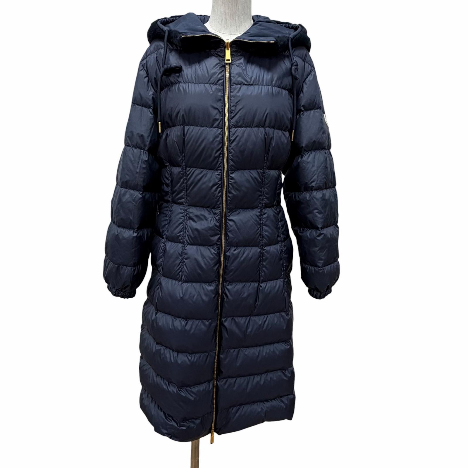 極美品◇MONCLER モンクレール 22-23AW H20931C00041 EVETTES リバーシブル ロゴワッペン ボアフード ベルト付 ダウンコート ネイビー 0 正規品 レディース【中古】｜衣類＆ブランドリサイクル GREEN