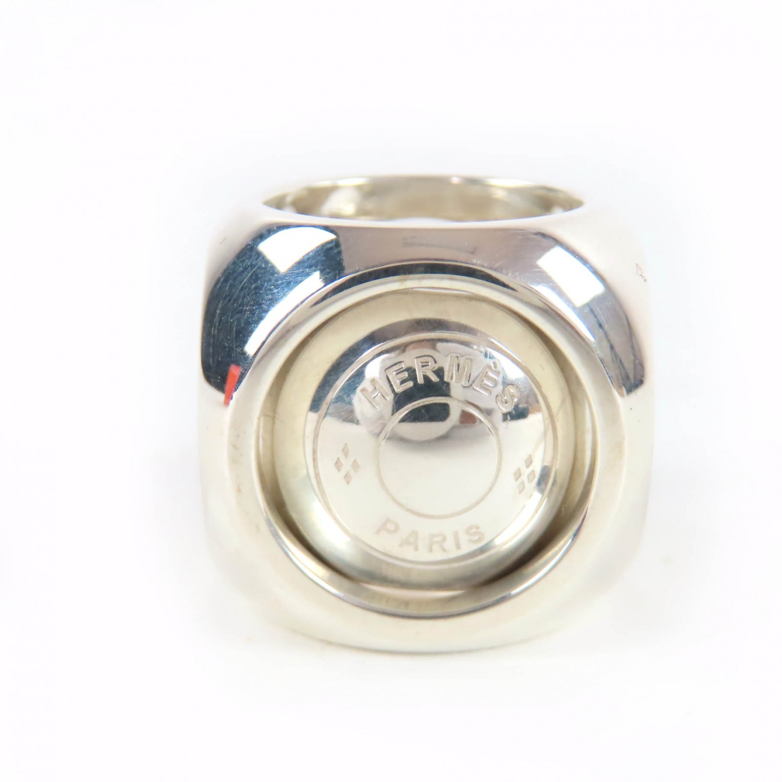 極美品☆HERMES エルメス ヴィンテージ エクストラ ワイド セリエ リング AG925 キューブリング リング・指輪 シルバー 46-47-48 （JP6-7-8号相当） 重量34.3g レディース 【中古】｜衣類＆ブランドリサイクル GREEN